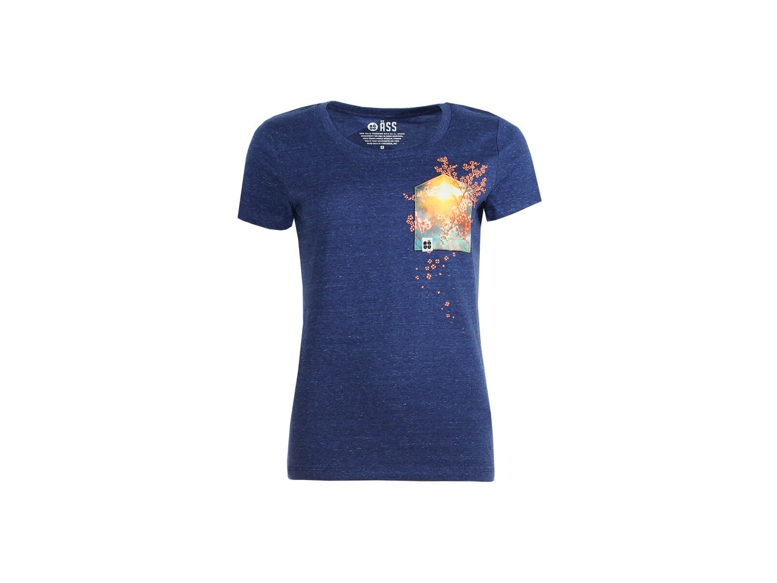 Damen T-Shirt "Kirschplüte BT" schneeblau meliert S