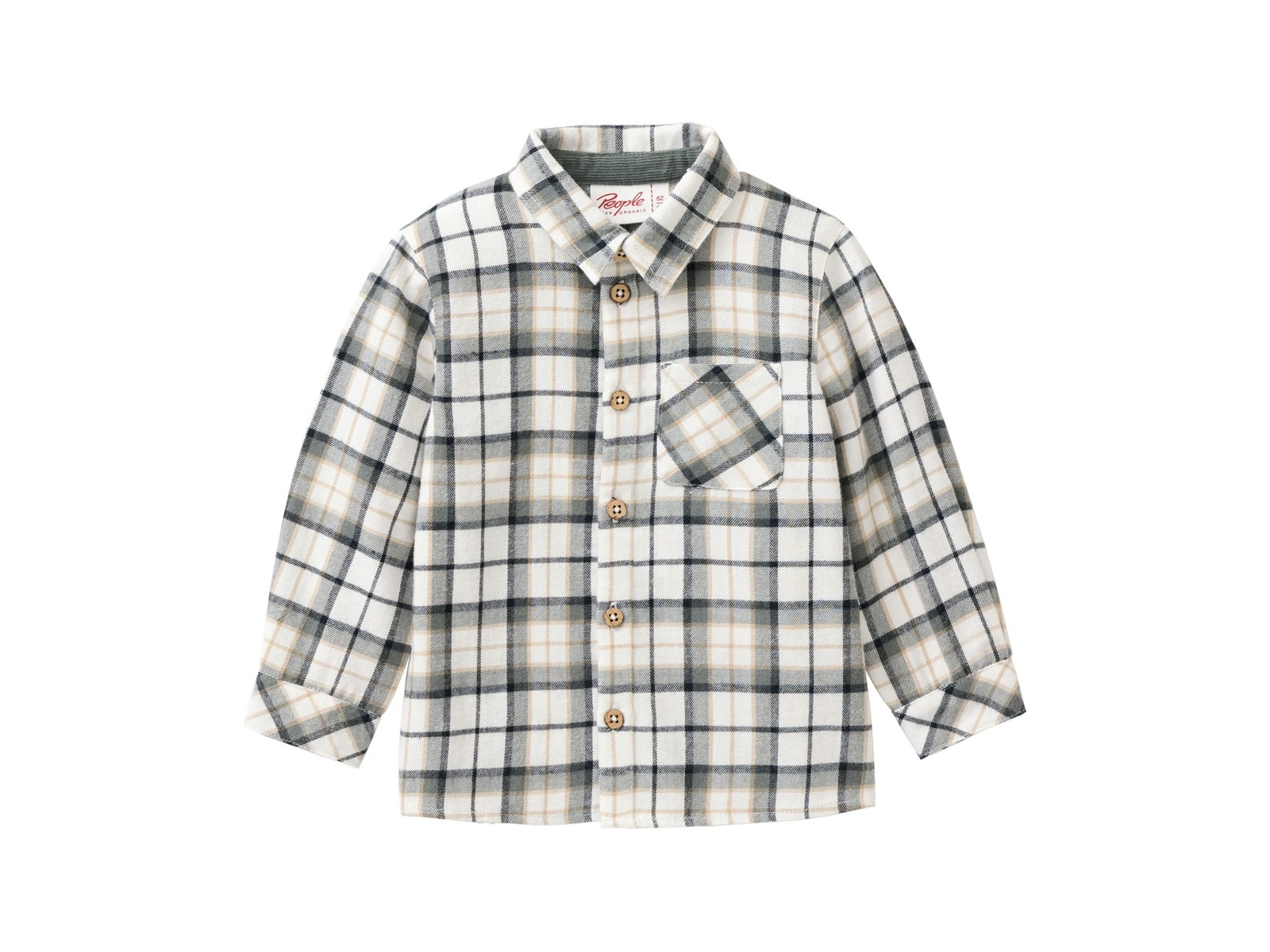 People Wear Organic Flanell-Hemd natur kariert 98/104
