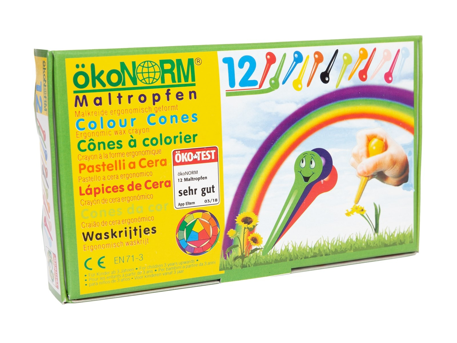 ökoNORM Maltropfen, Wachsmalstifte für Kinder 12er-Packung