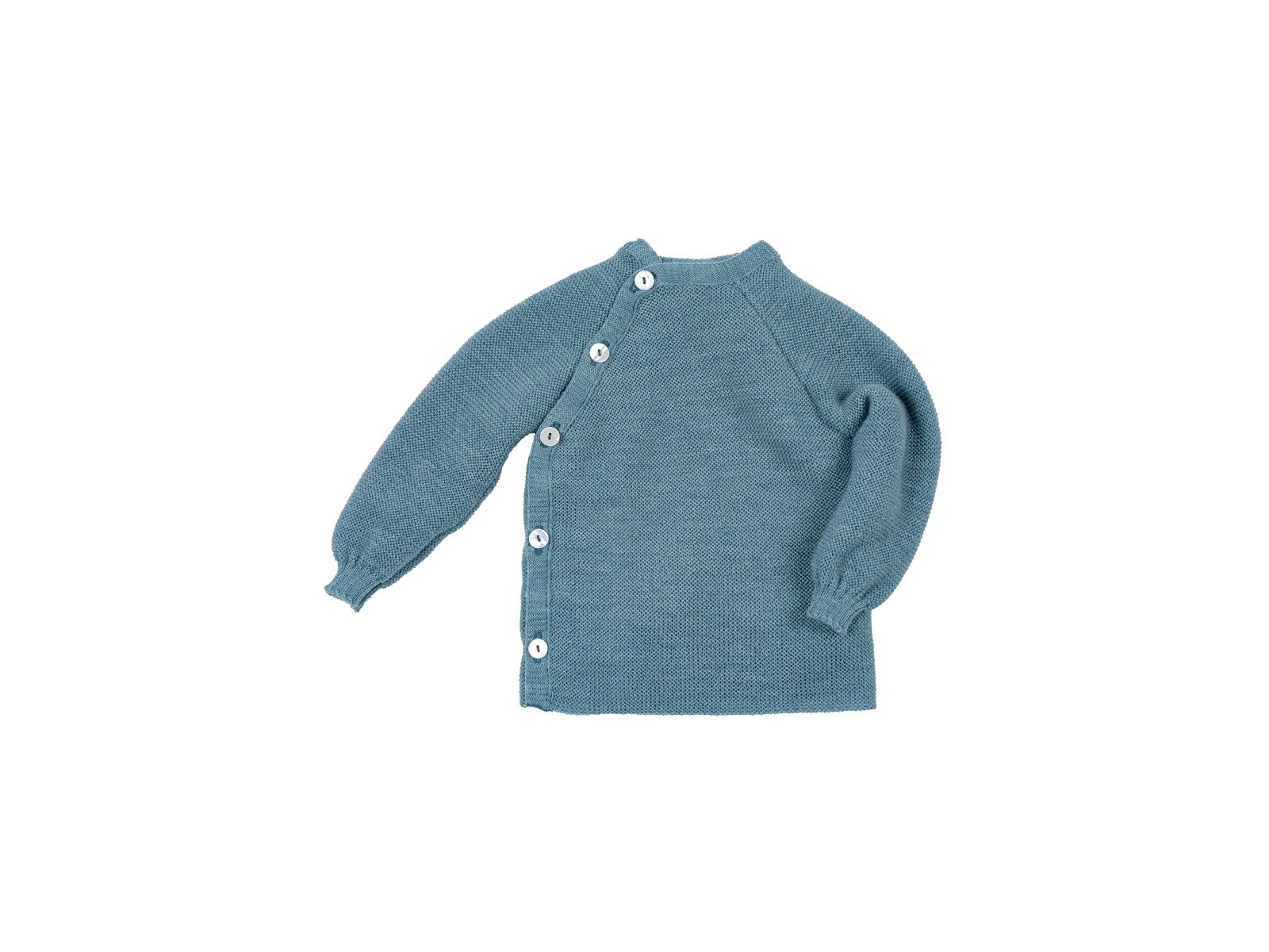 Baby Jacke Schlüttli Bio-Merinowolle aqua Gr.68/68