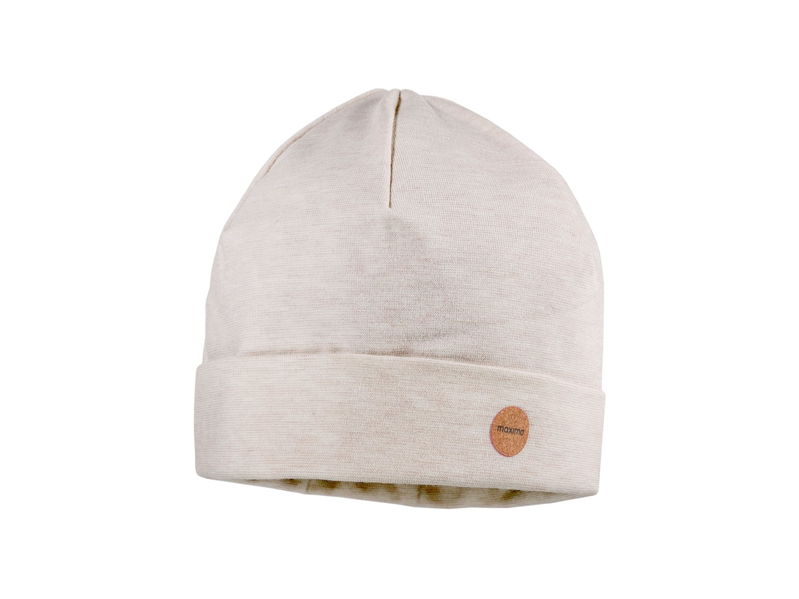 BABY-Beanie, UV 50, hellbraunmeliert-weiß Gr. 45