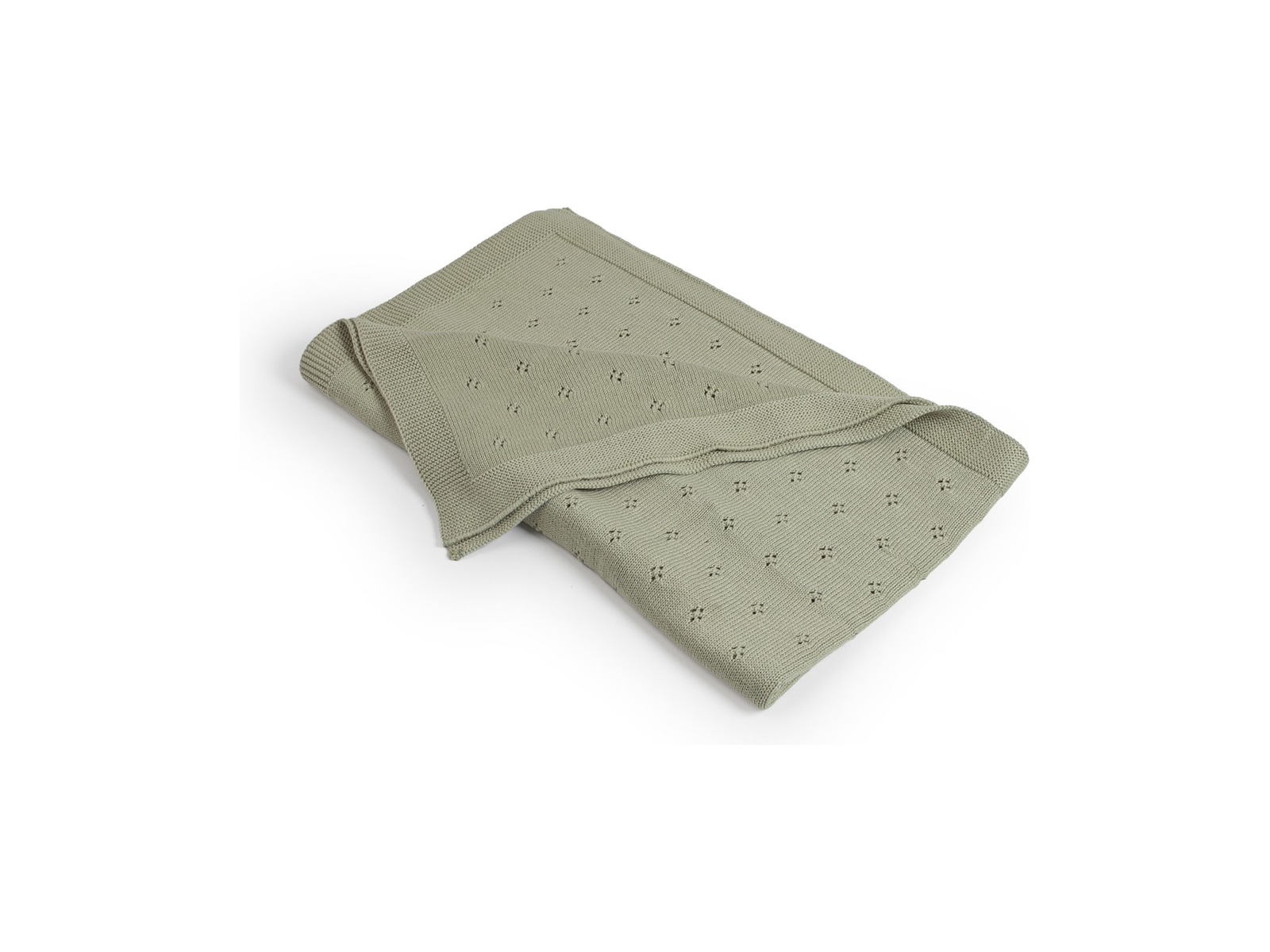 Babydecke Lochmuster Blume, 80x100 cm mint