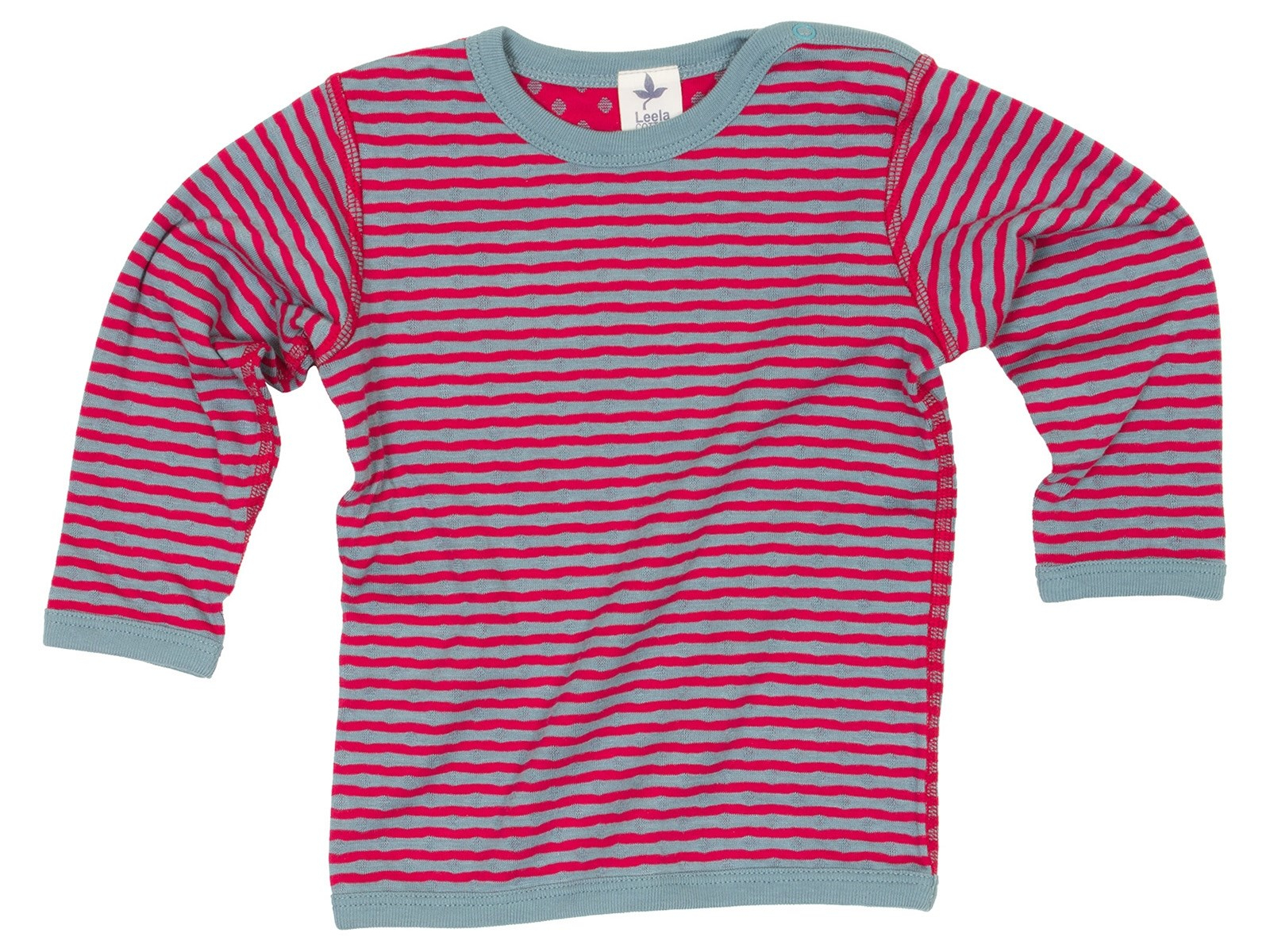 Baby und Kinder Langarmshirt zum Wenden persischrot-taubenblau Gr.116