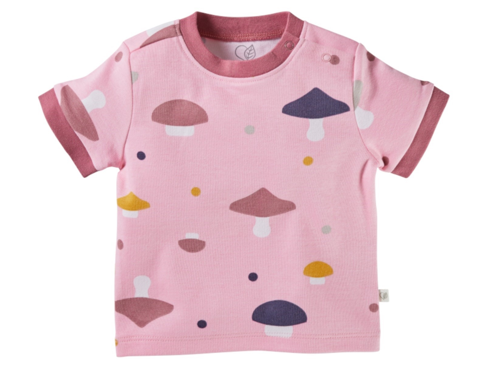 Baby T-Shirt Bio-Baumwolle Pilzparty rosa Gr.62/68