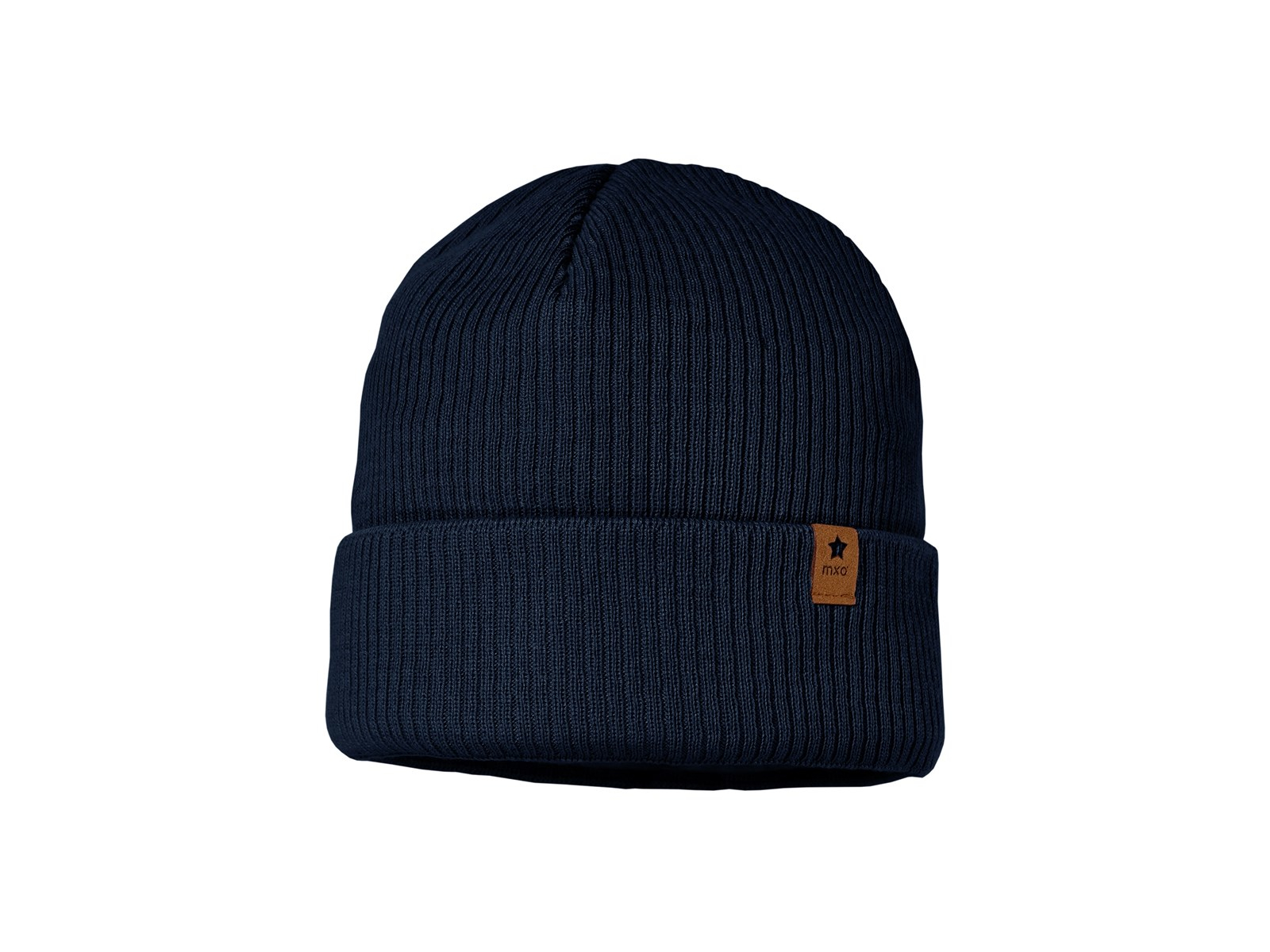 Baby und Kinder Beanie mit Umschlag Bio-Baumwolle Strick navy Gr. 53