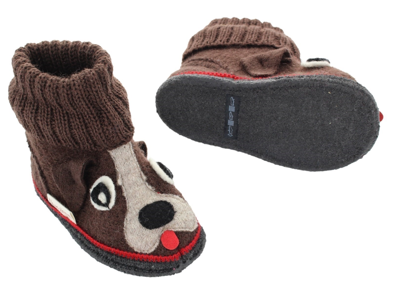 Kinder Hausschuhe Hüttenschuhe Waldi von HANS NATUR, Gr.23