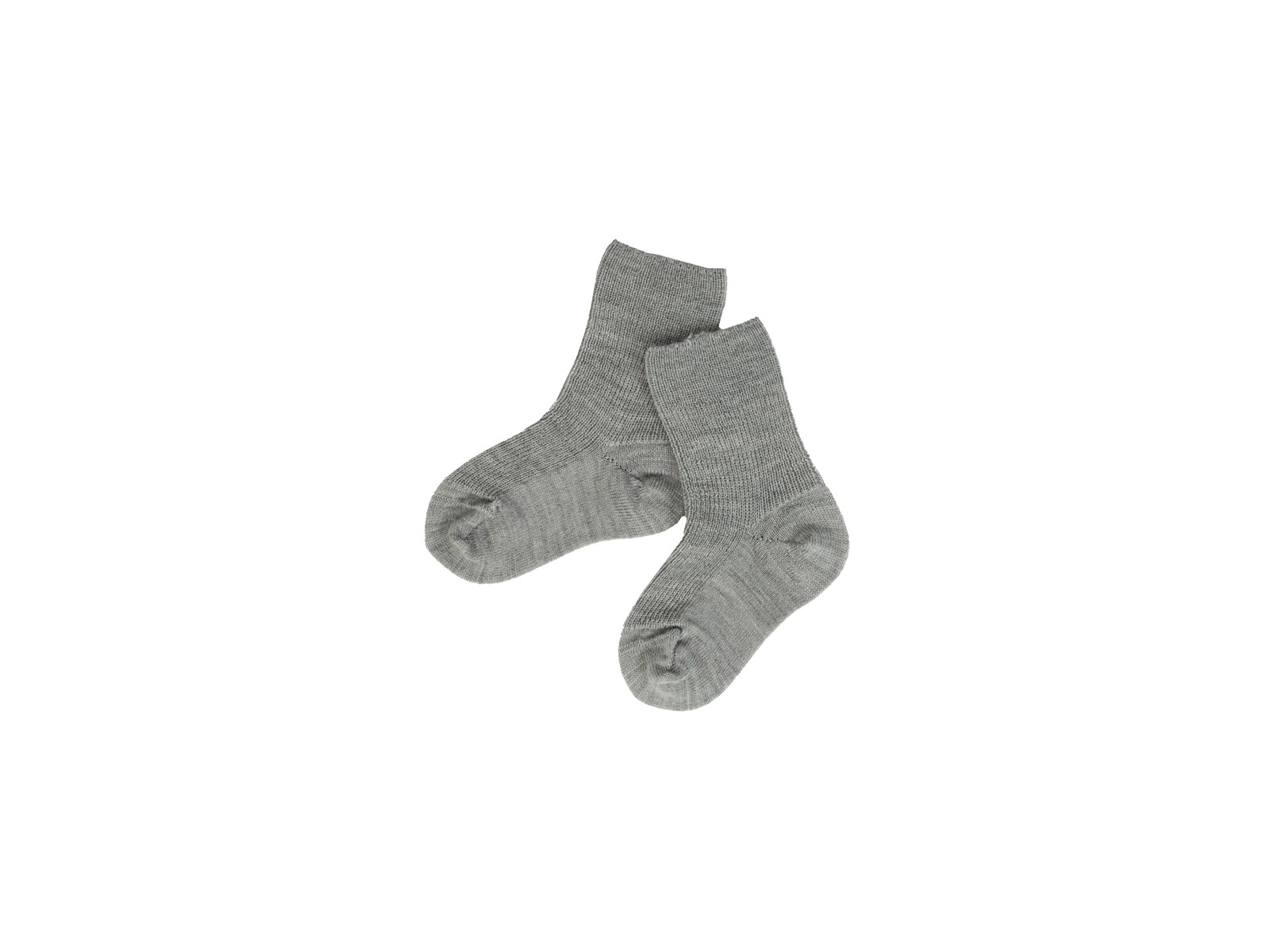 Baby Socken Bio-Schurwolle Feinstrick naturgrau-melange Gr. 01