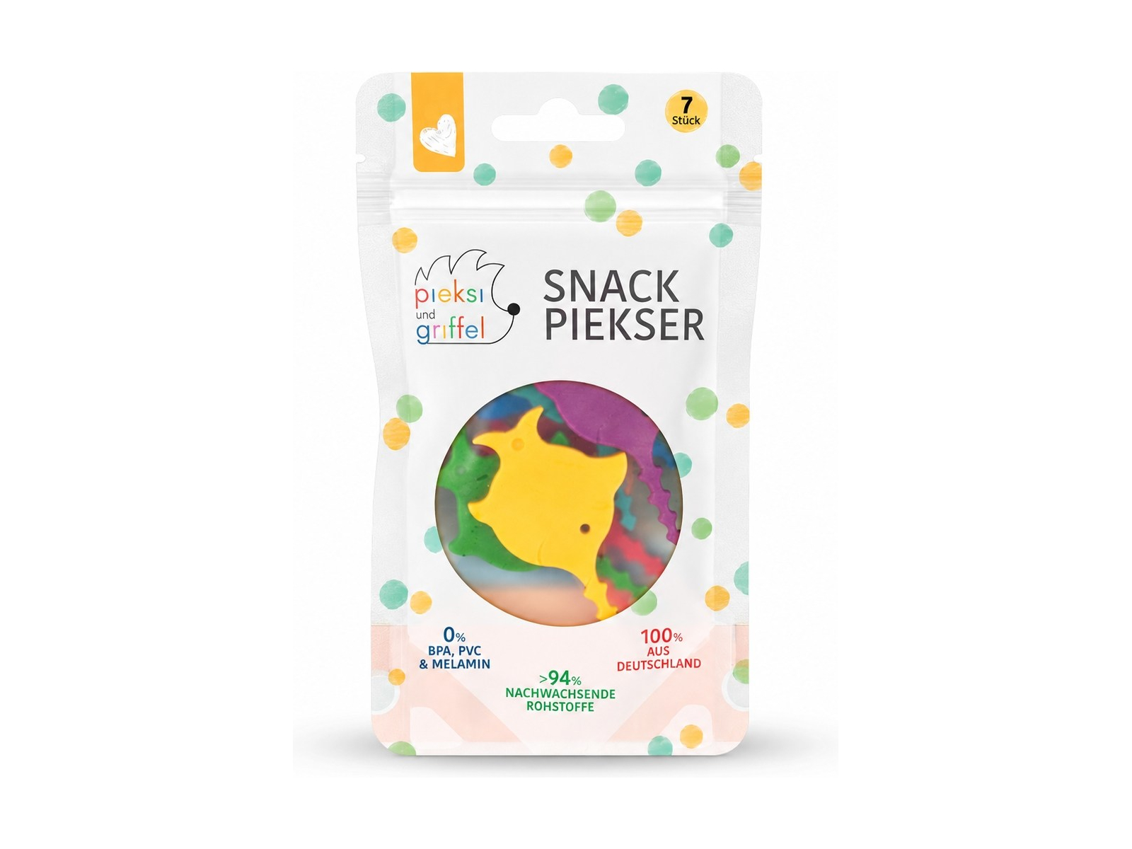 Snack Piekser 7er Set Rainbow Sägefisch