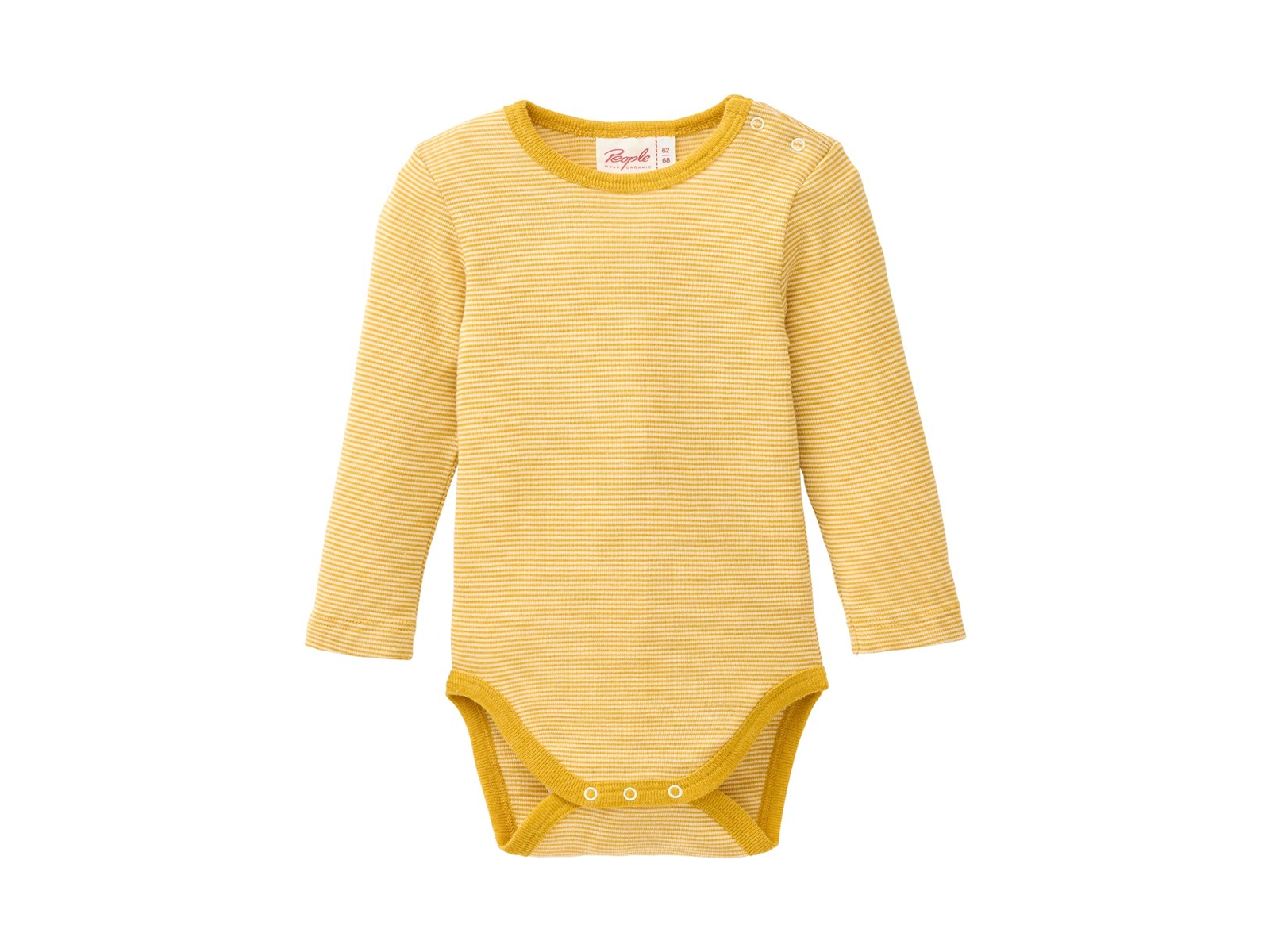 People Wear Organic Body WS senfgelb geringelt 62/68