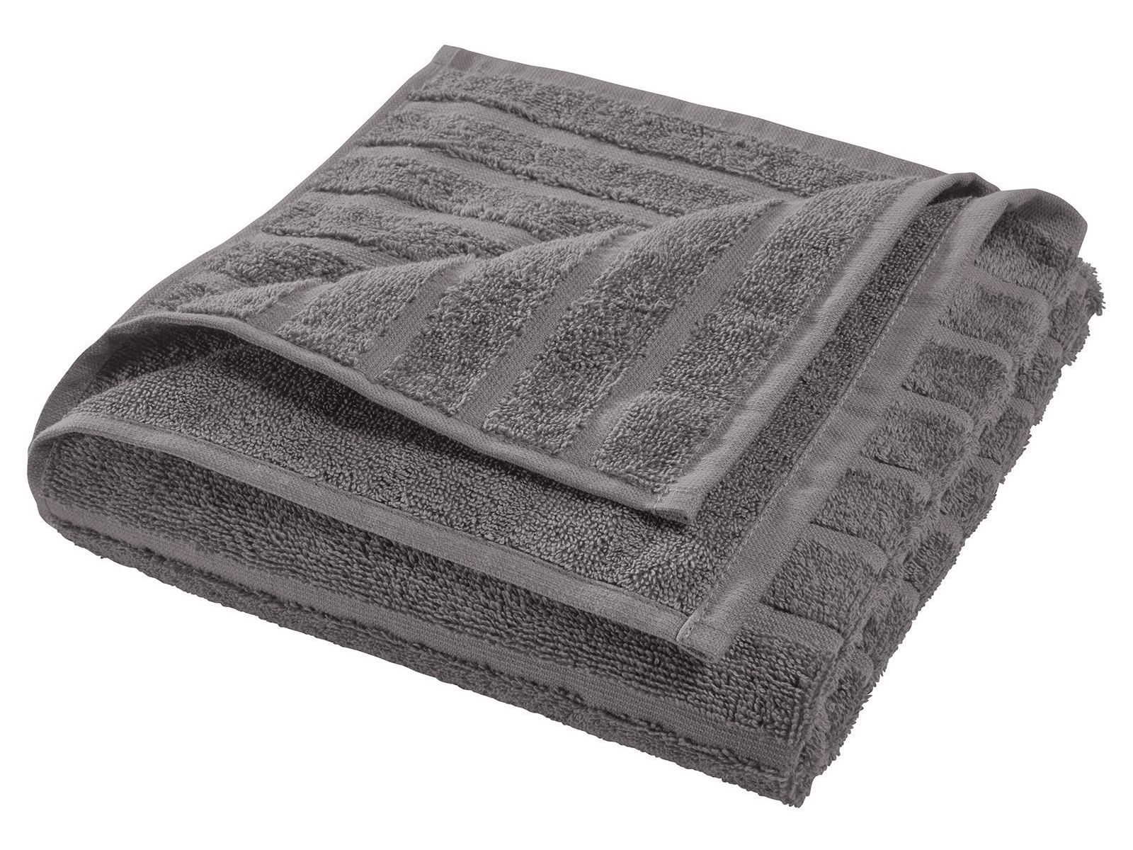 Handtuch Bio-Baumwolle Frottee Streifen dunkelgrau Maße 50 x 100 cm