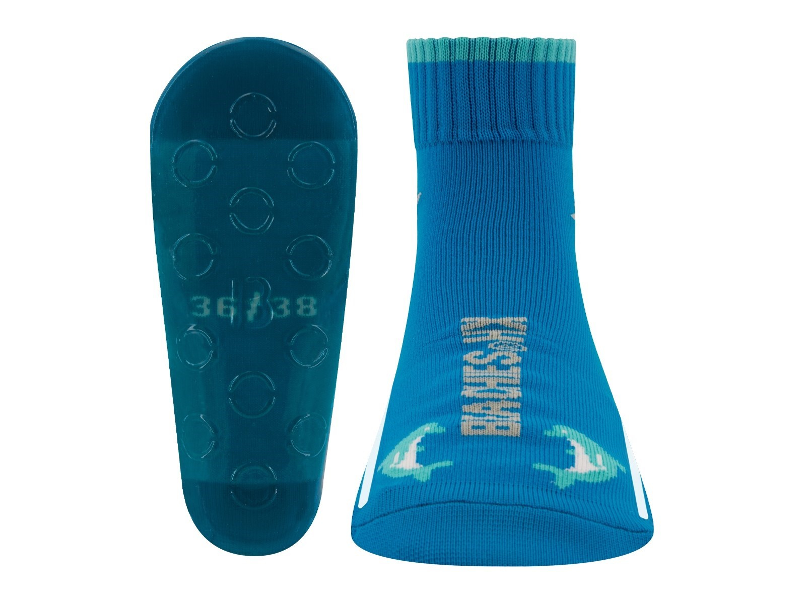 Damen und Herren Beachies Strandsocken blau Delfin Gr.39/41