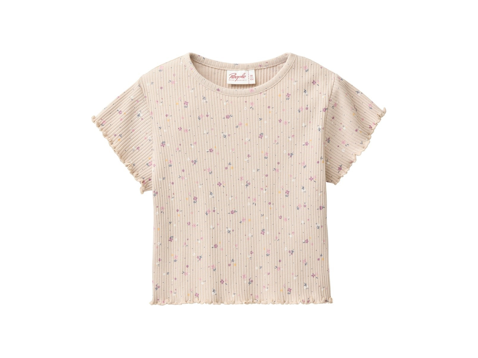 People Wear Organic Kurzarm-Shirt kleine Blümchen sand 122/128