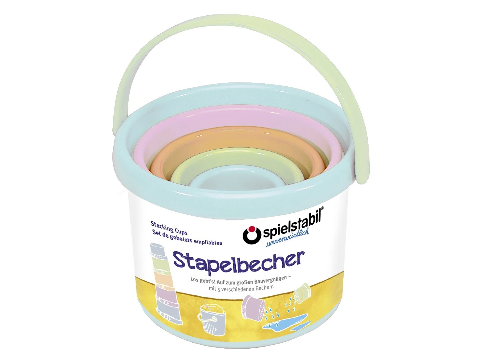 Spielstabil Stapelbecher-Set pastell 5-teilig 14 x 10 x 12,5 cm