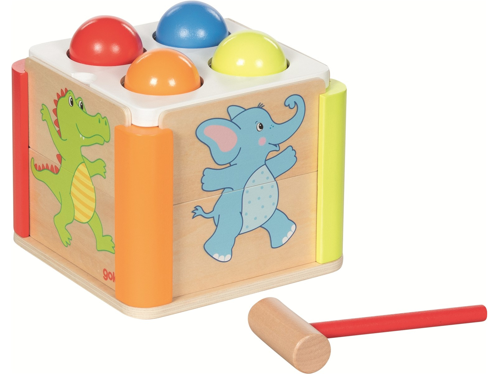 goki Klopfkiste Regenbogen 16x16x15 cm
