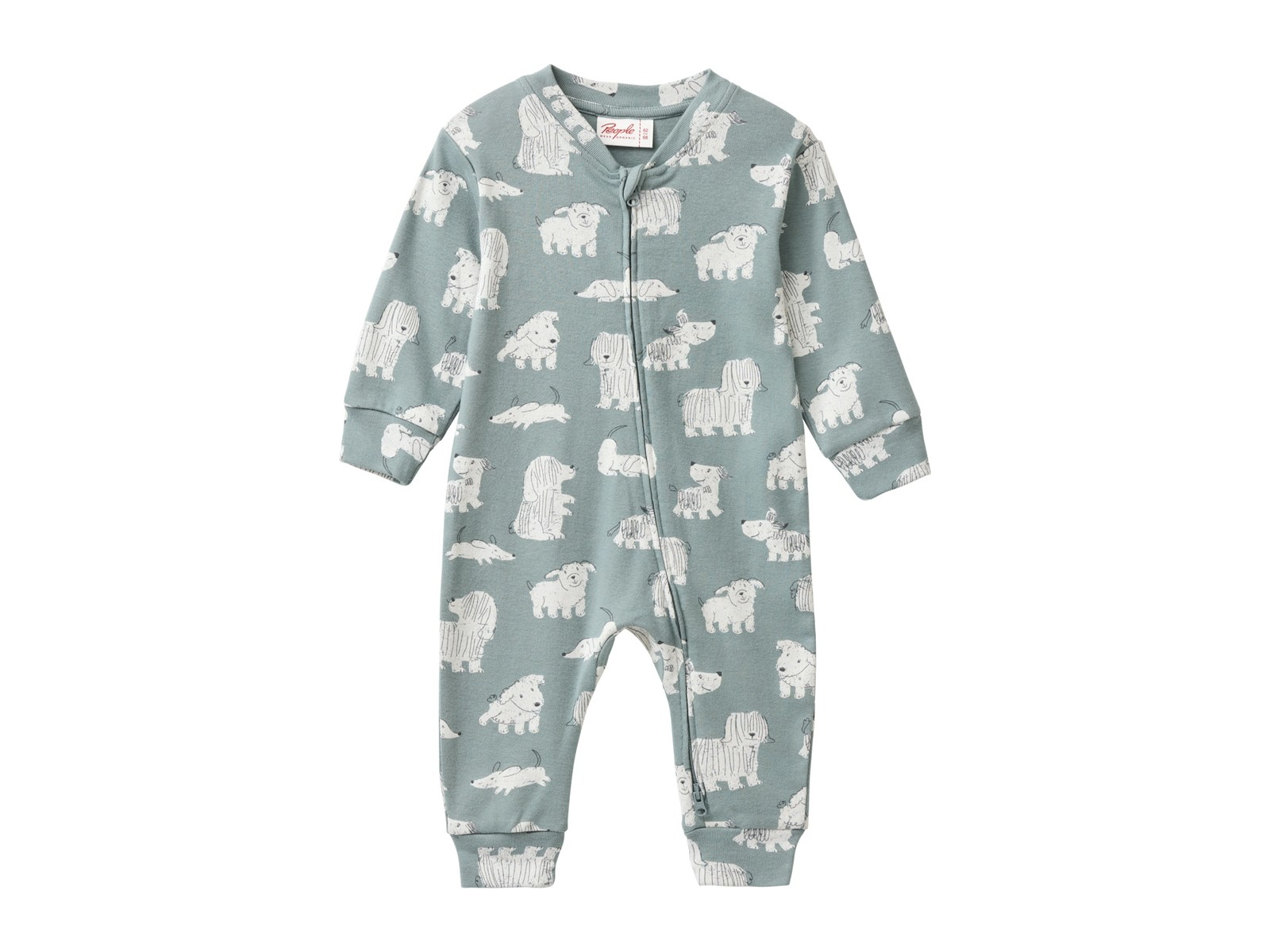 People Wear Organic Langarm-Overall Hunde balsamgrün 50/56