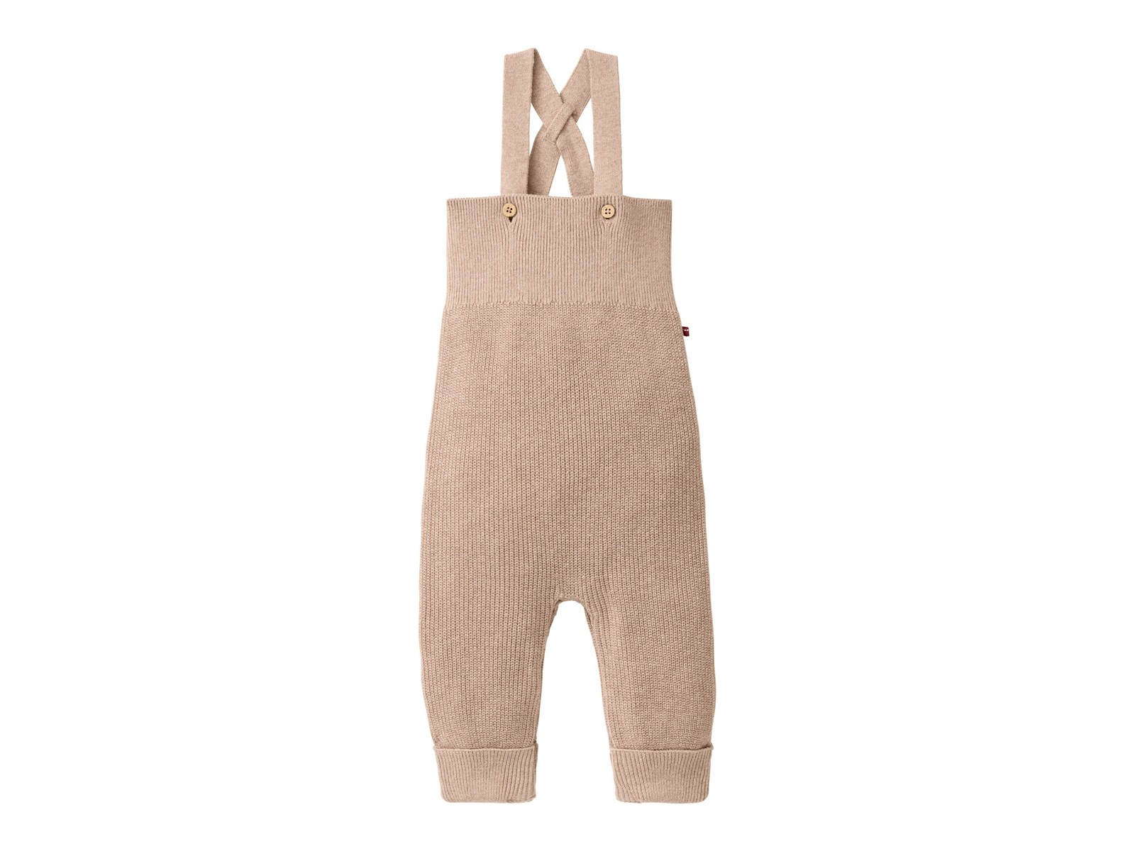 People Wear Organic Strick-Latzhose beige mélange 50/56