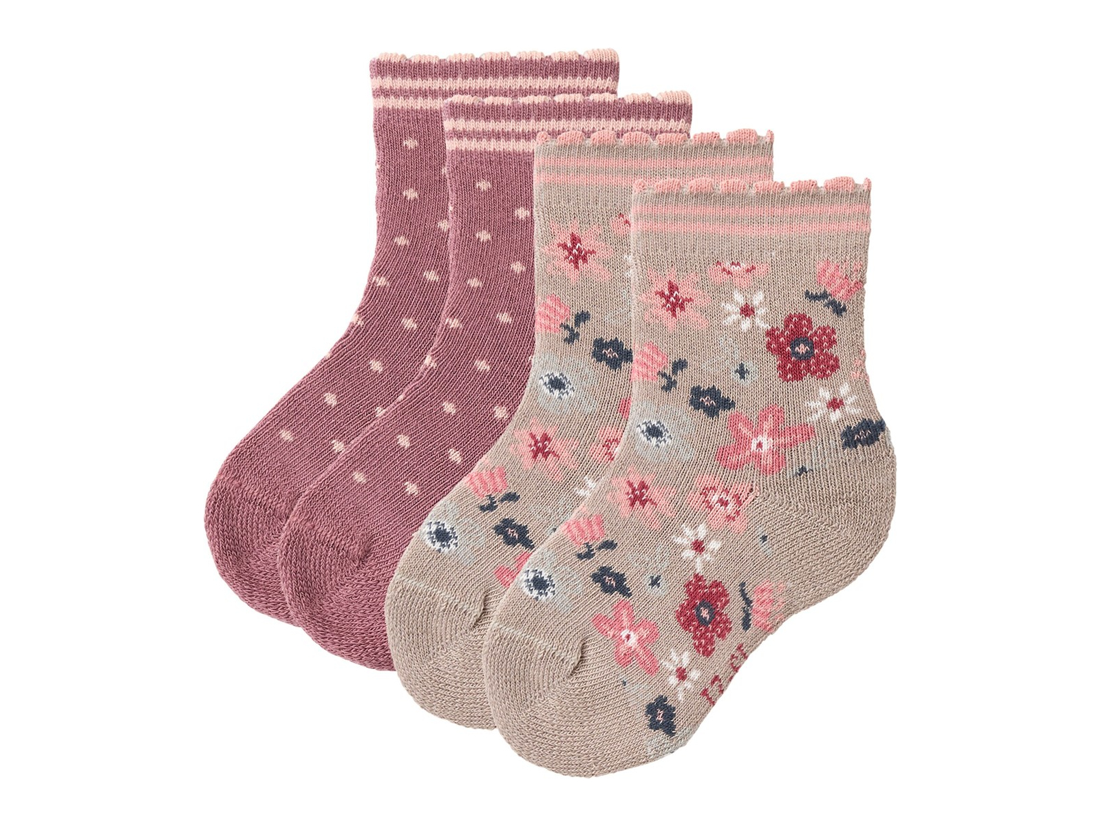 People Wear Organic 2er-Pack Frottee-Socken altrosa mix Gr. 25-27