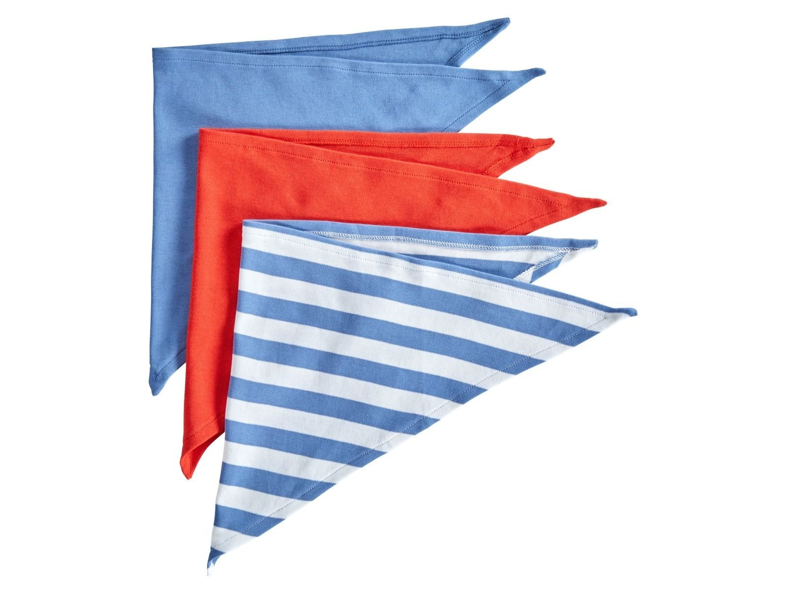 Baby und Kinder Dreieckstuch Bio-Baumwolle 3er Set blau rot Maße 60 x 30 cm