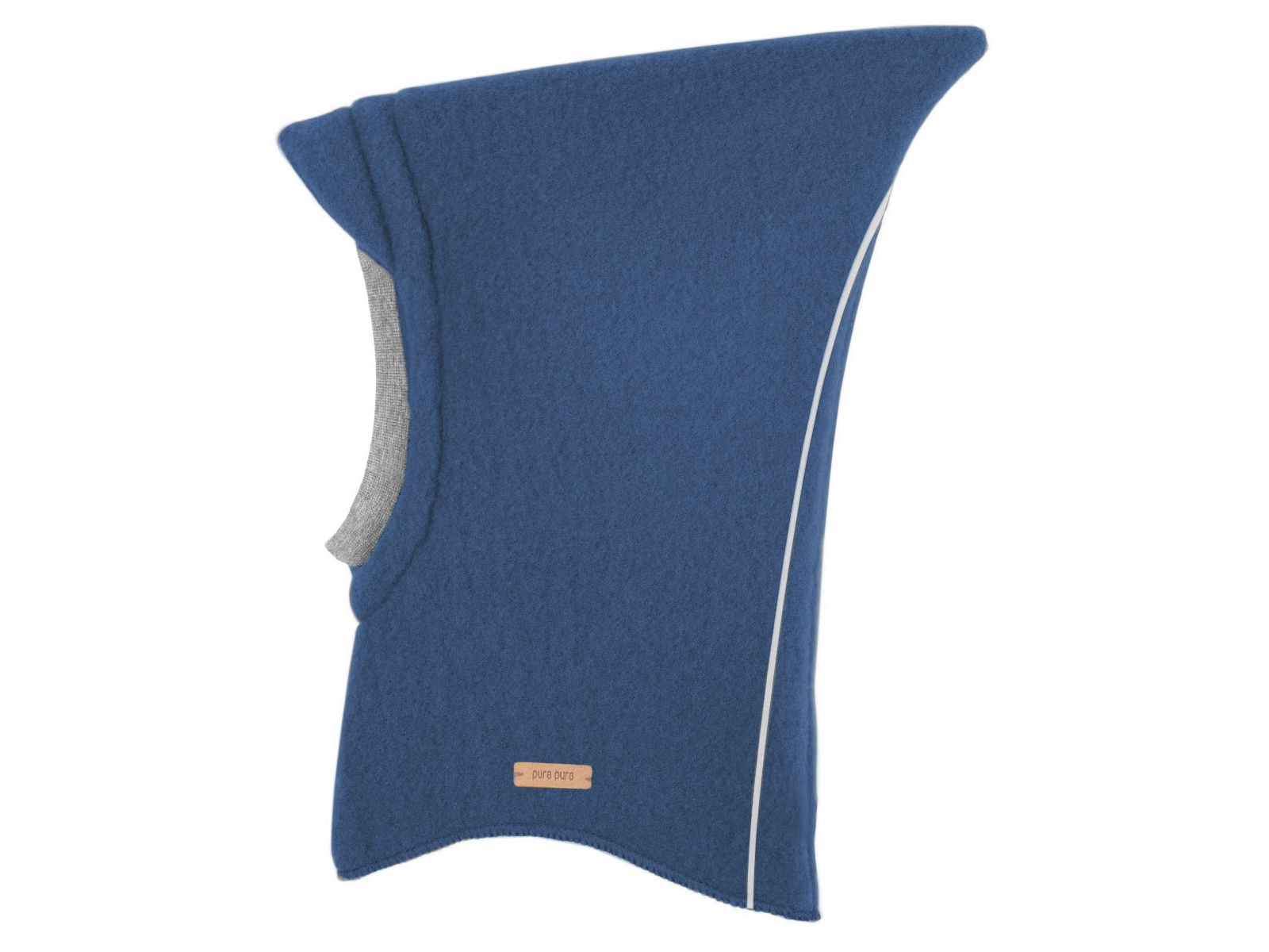 PURE PURE by Bauer Baby und Kinder Fleece Schlupfmütze, Reflektor, Bio-Merinowolle dark denim Gr. 49/51
