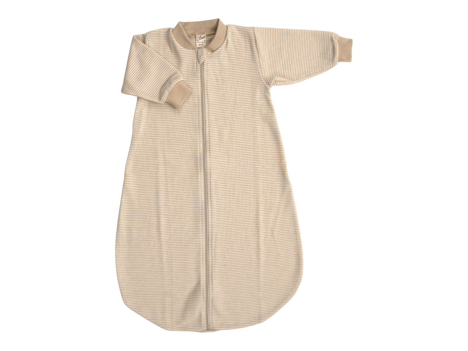 Lilano Baby und Kinder Schlafsack mit langem Arm Wolle Seide sand-natur Gr. 50/56