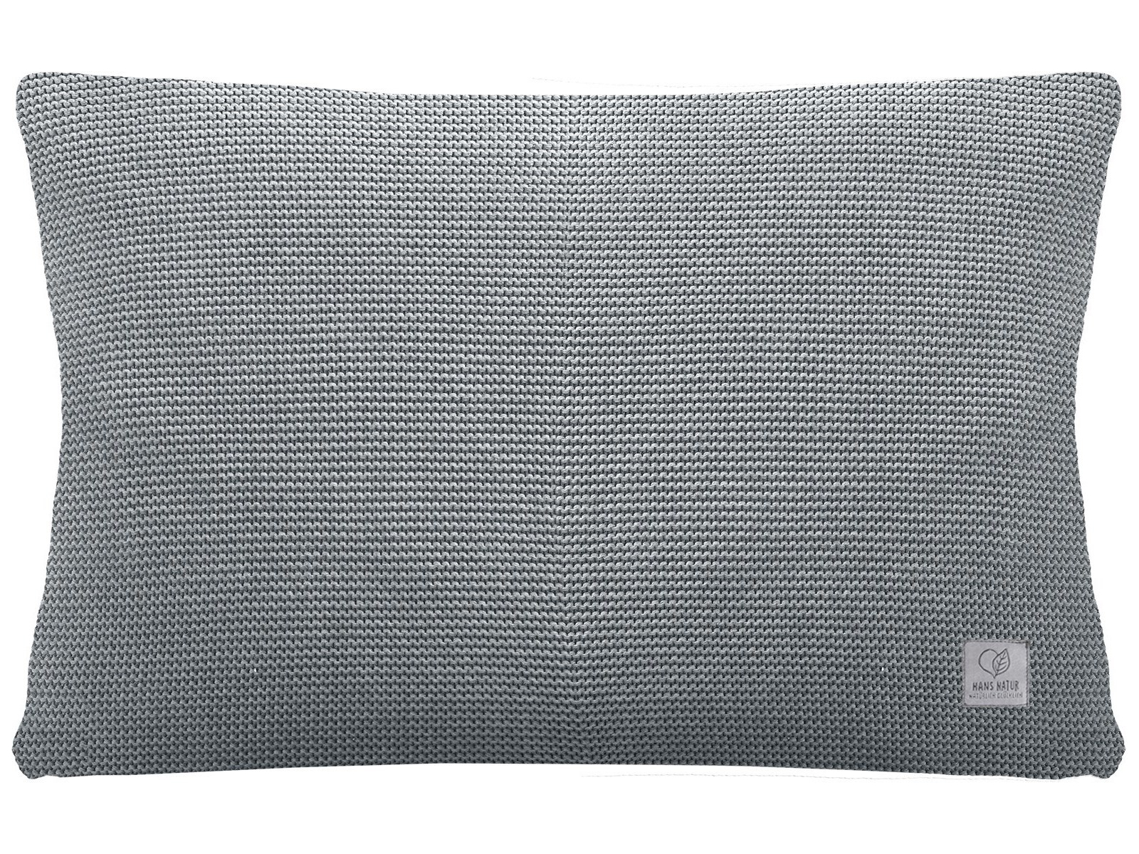 Kissenbezug 40x60 cm Bio Baumwolle light grey-melange Mit Reißverschluss