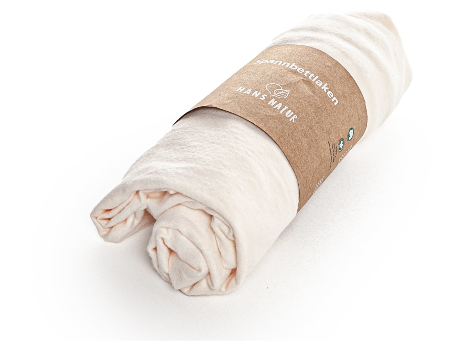 Spannbettlaken Bio-Baumwolle Biber natur Maße 55 x 90 x 11cm