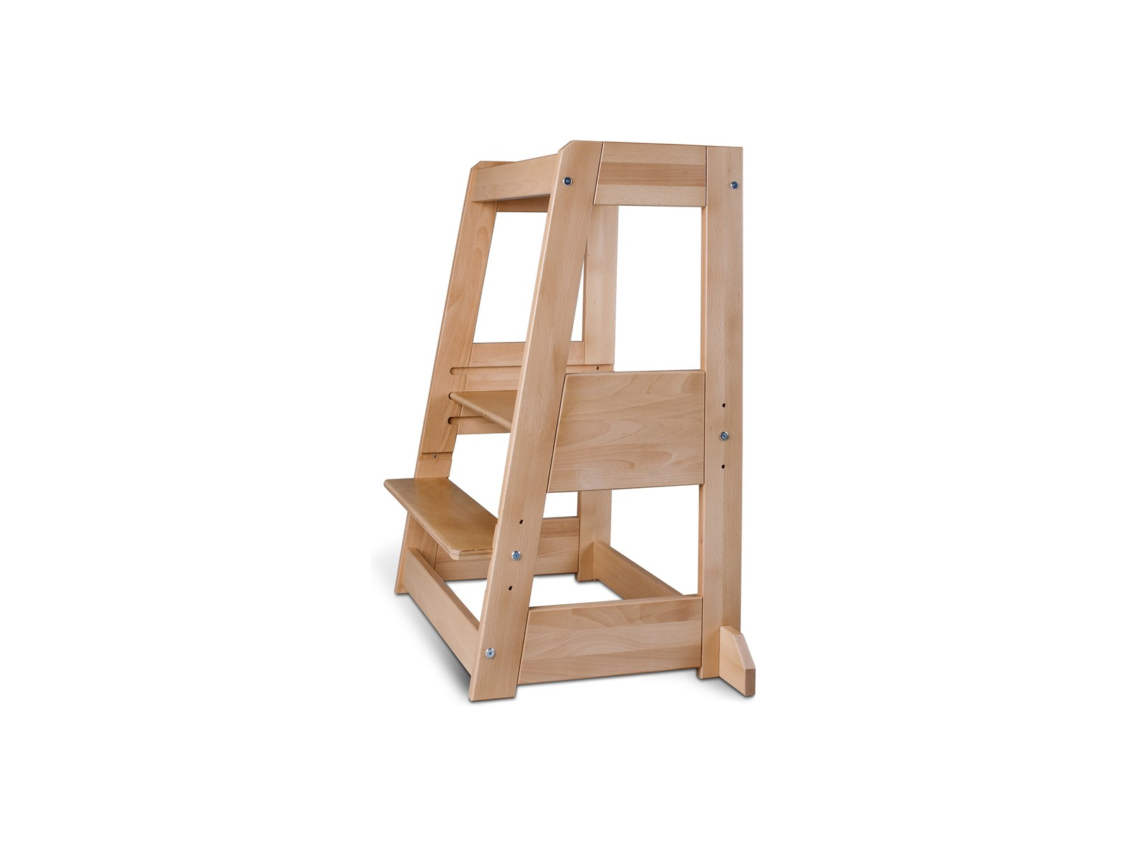 Zwillings Lernturm Felix, mitwachsend, Buche massiv 54 x 91 x 45 cm, natur