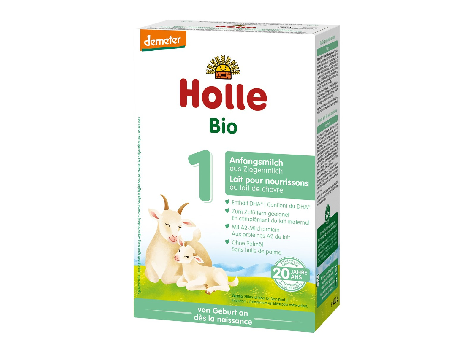 Holle Bio-Anfangsmilch auf Ziegenmilchbasis 1 Demeter von Geburt an, 400 g