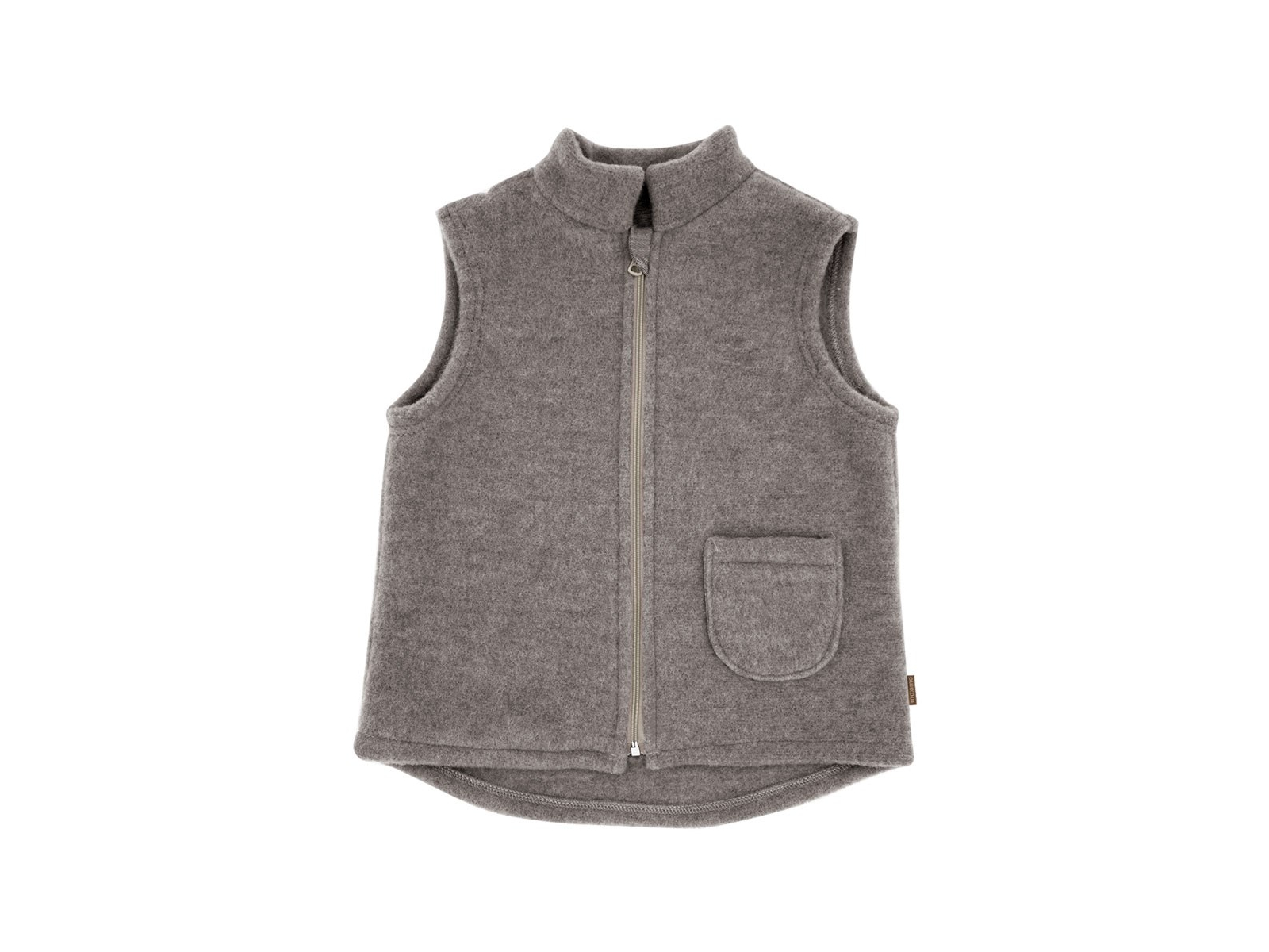 Kinder Weste Bio-Schurwolle Fleece braun-meliert Gr. 86/92