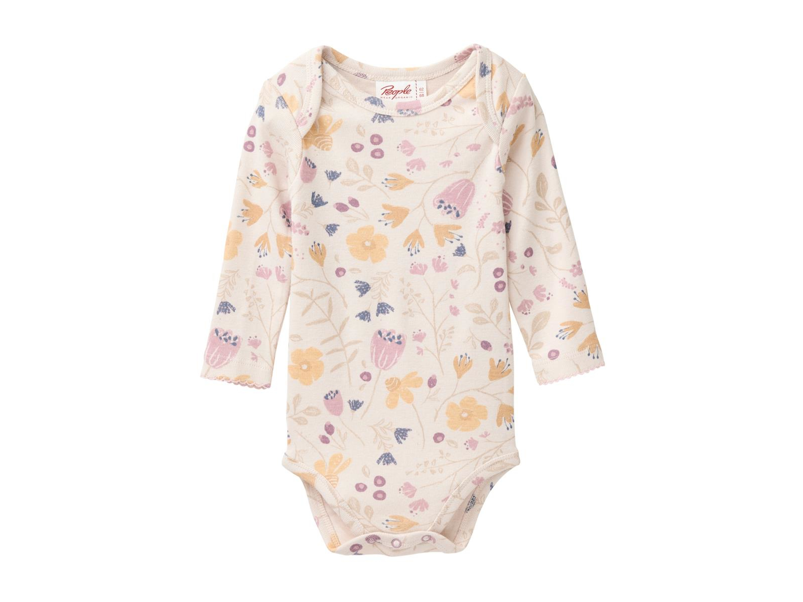 People Wear Organic Langarm-Body Blumengarten puderrosa 86/92