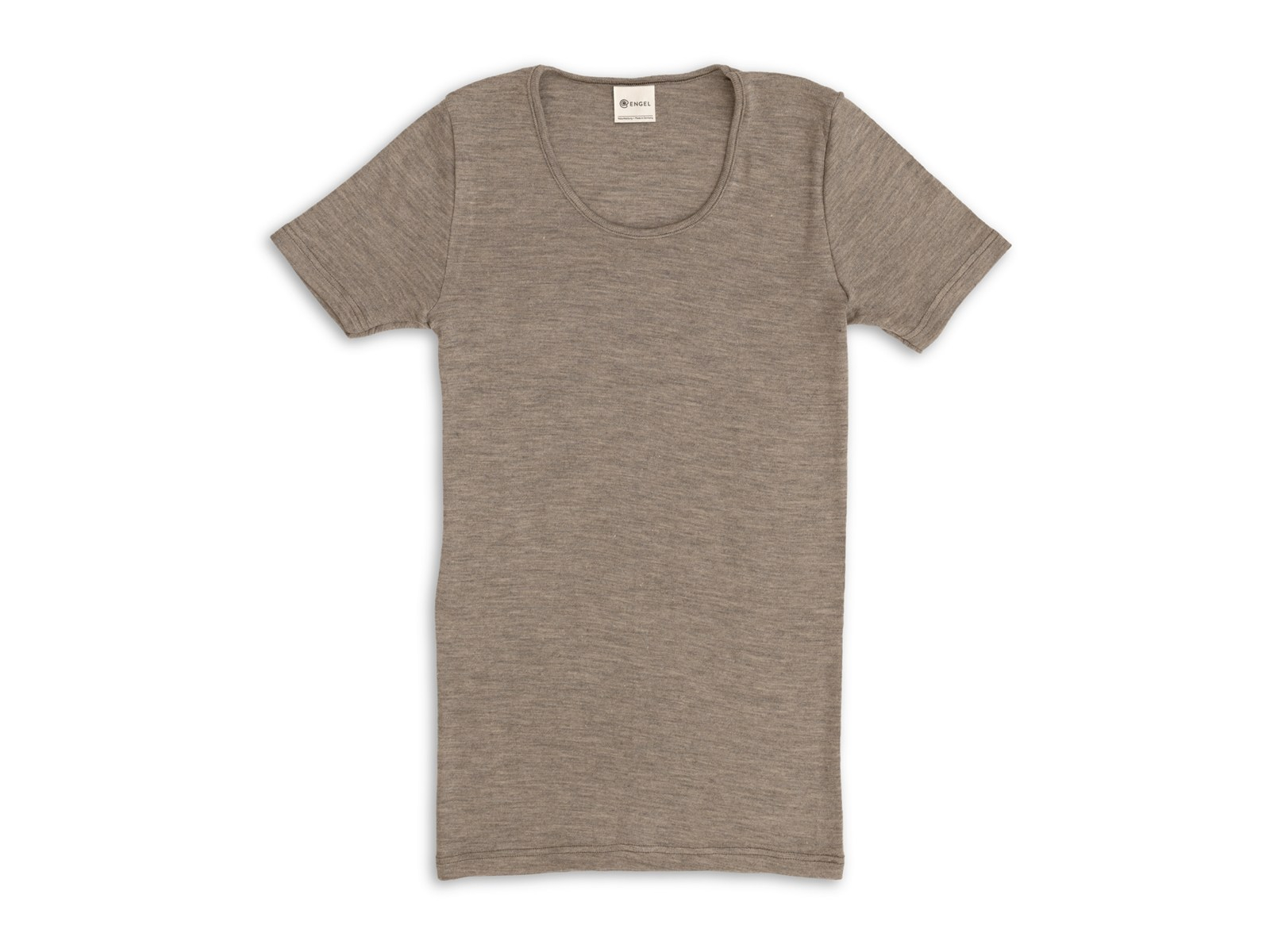 Engel Natur Damen Unterhemd Kurzarm Wolle Seide walnuss Gr. 38/40