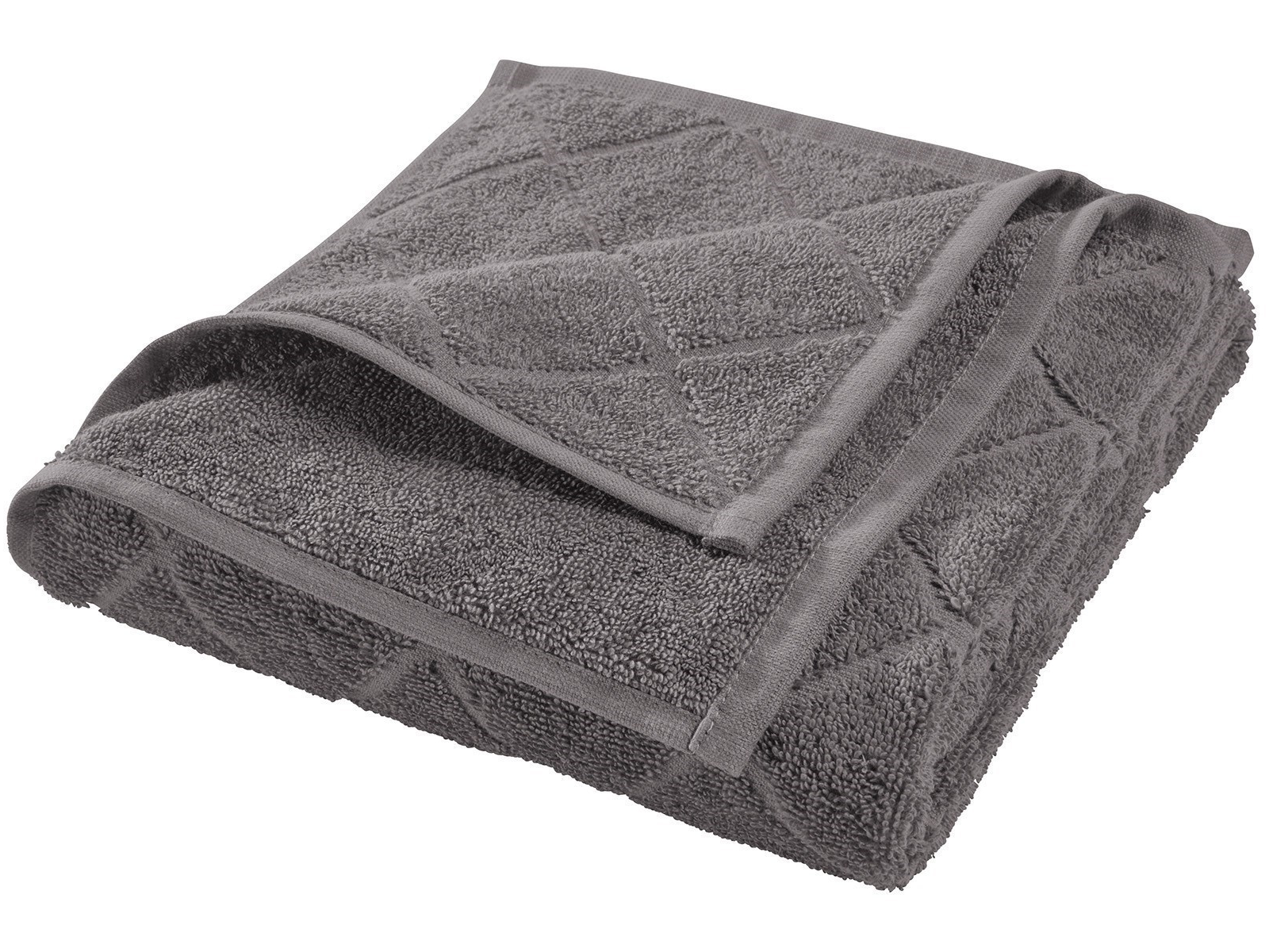 Handtuch Bio-Baumwolle Frottee Raute dunkelgrau Maße 70 x 140 cm