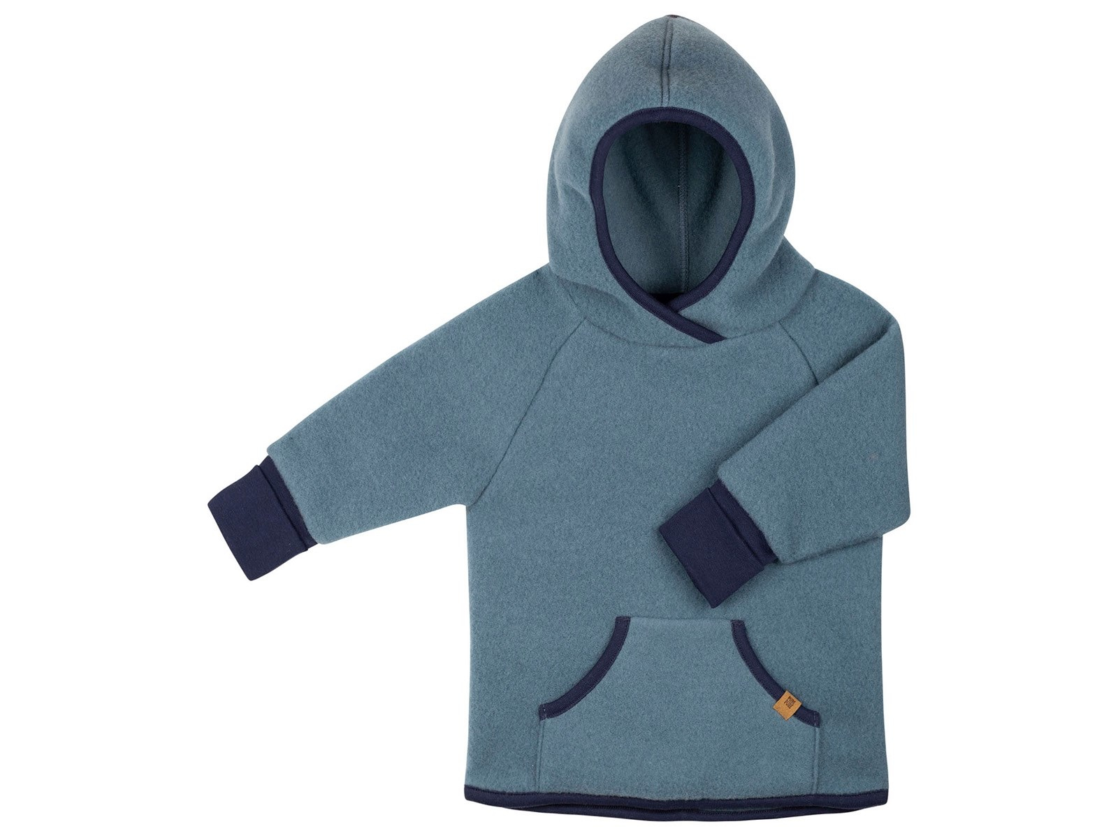 PURE PURE by Bauer Kinder Pullover mit Kapuze Hoodie Bio-Merinowolle Fleece storm blue Gr. 086/92