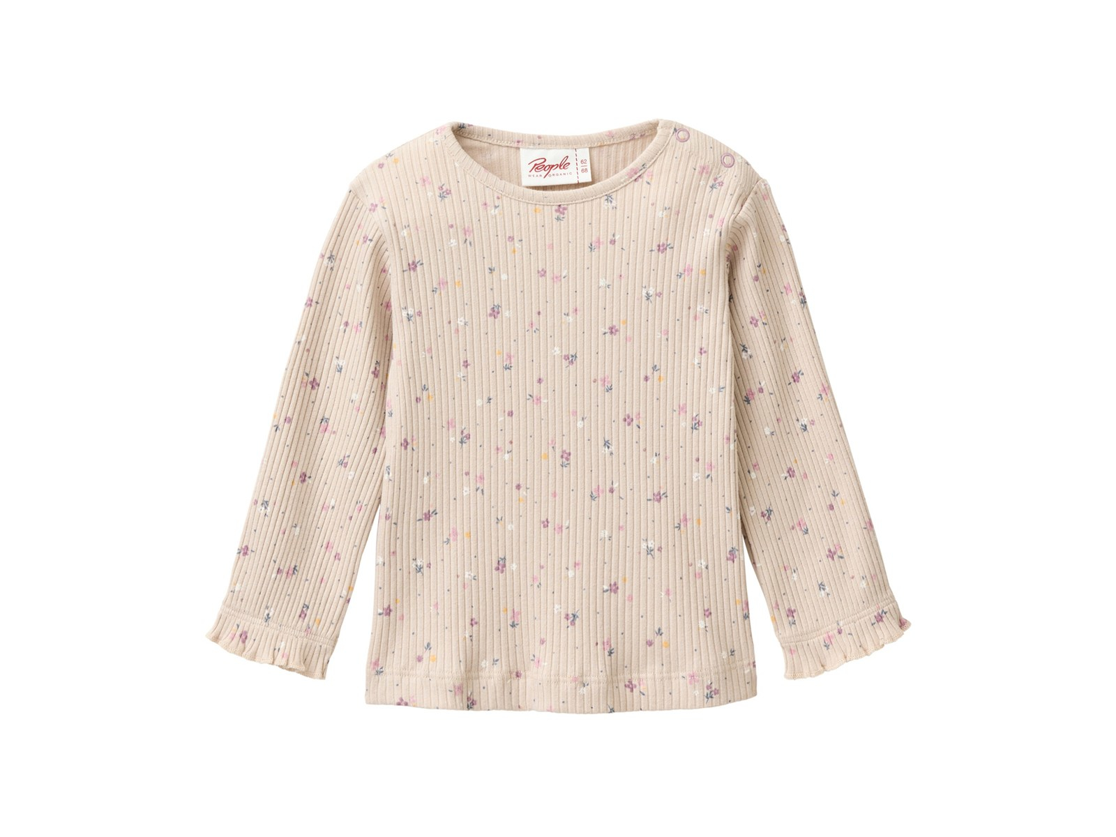 People Wear Organic Langarm-Shirt kleine Blümchen sand 74/80