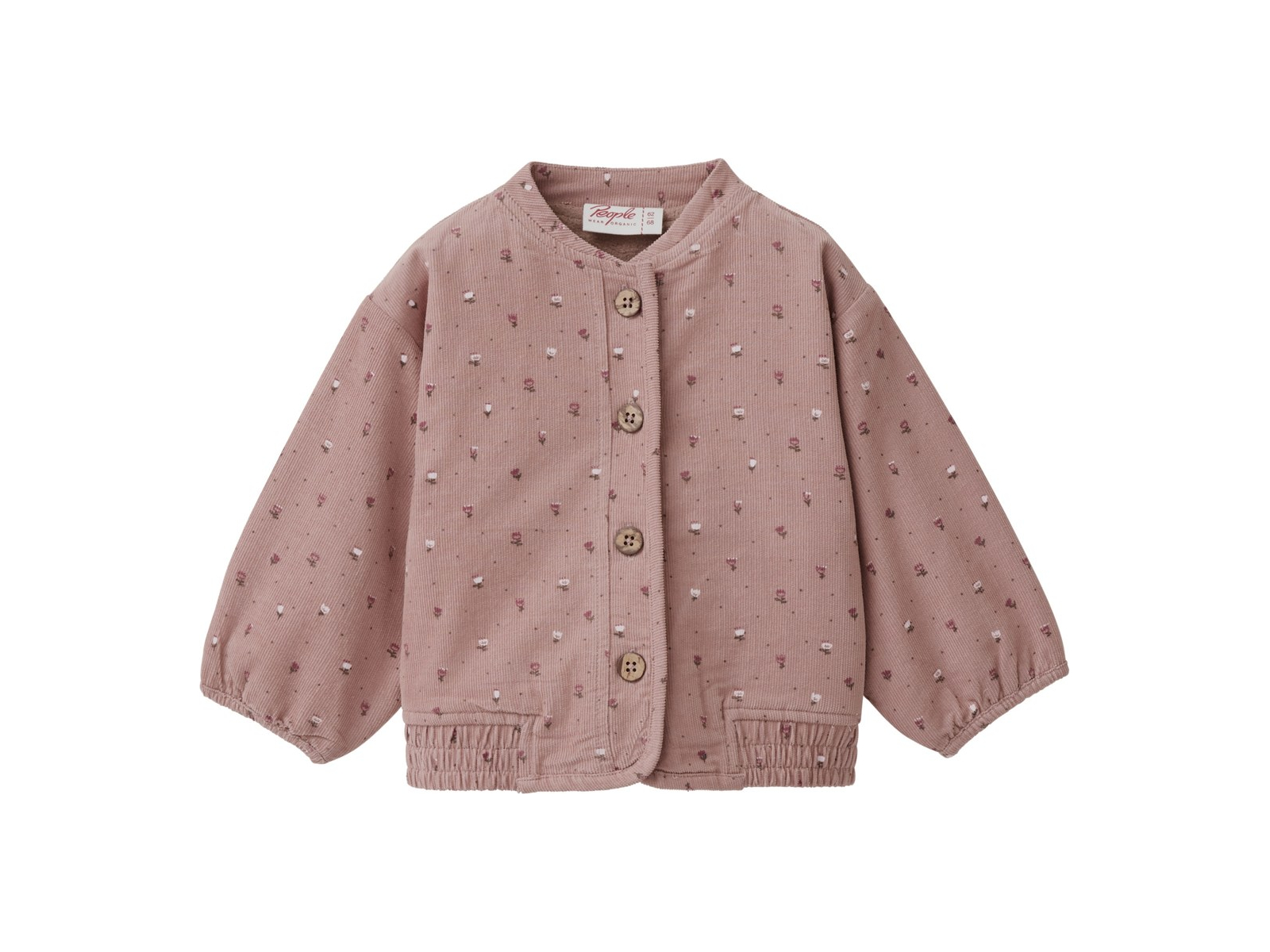 People Wear Organic Feinkord-Jacke Blümchen altrosa 74/80