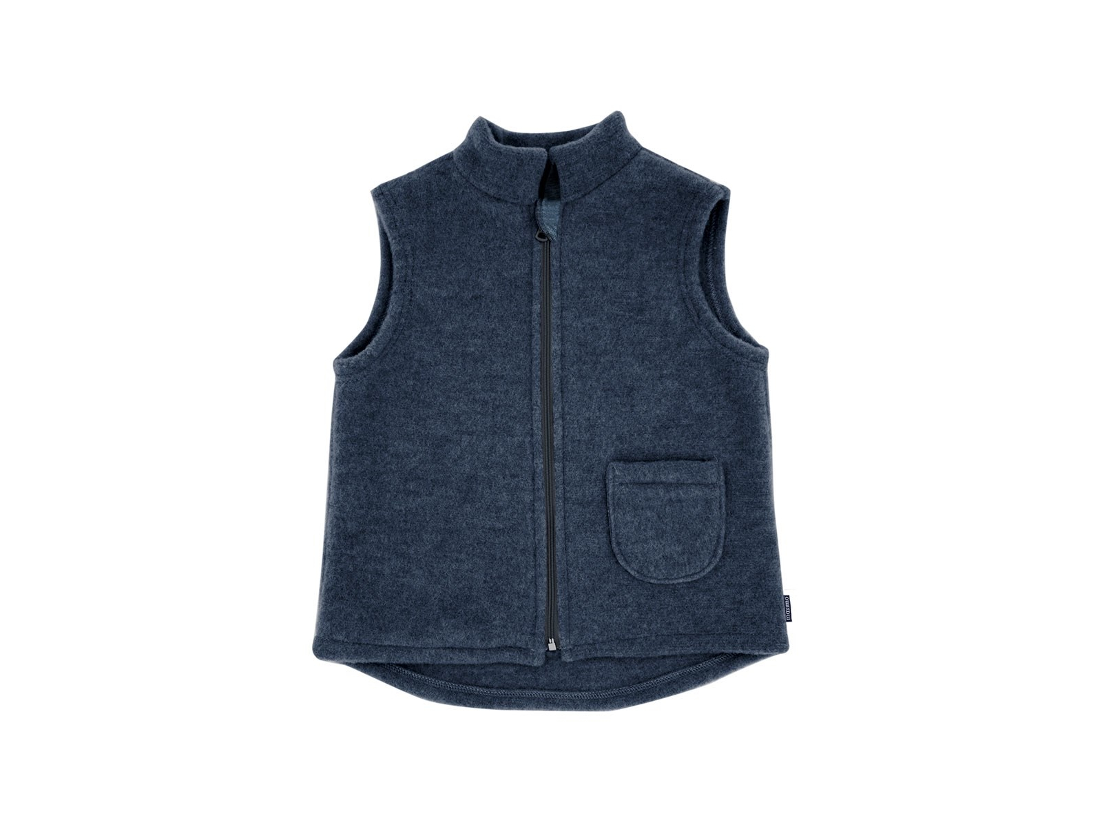 Kinder Weste Bio-Schurwolle Fleece jeans-meliert Gr. 122/128