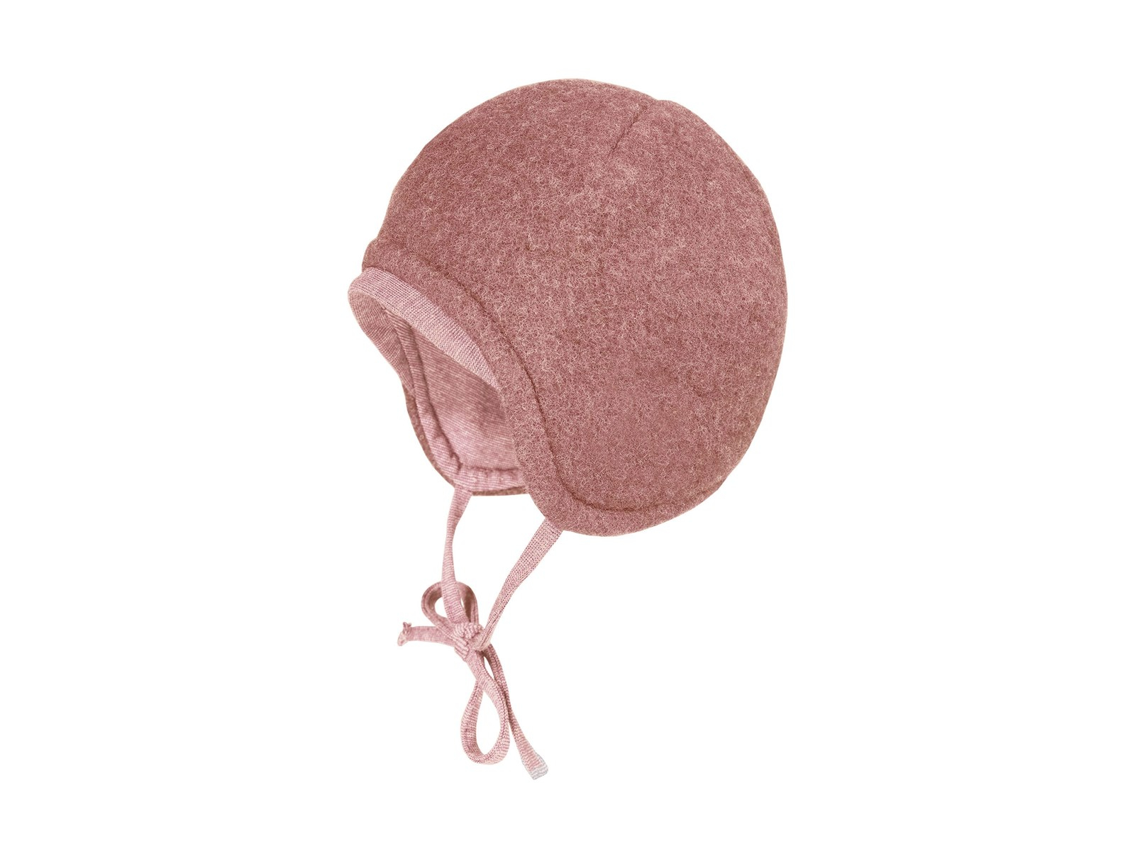 Baby Mütze Bio-Schurwolle Fleece heiderose-meliert Gr. 43