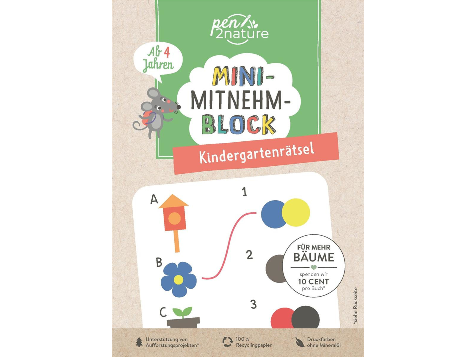 Mini-Mitnehm-Block - Kindergartenrätsel Bilderbuch, ab 5 Jahren (96 Seiten)