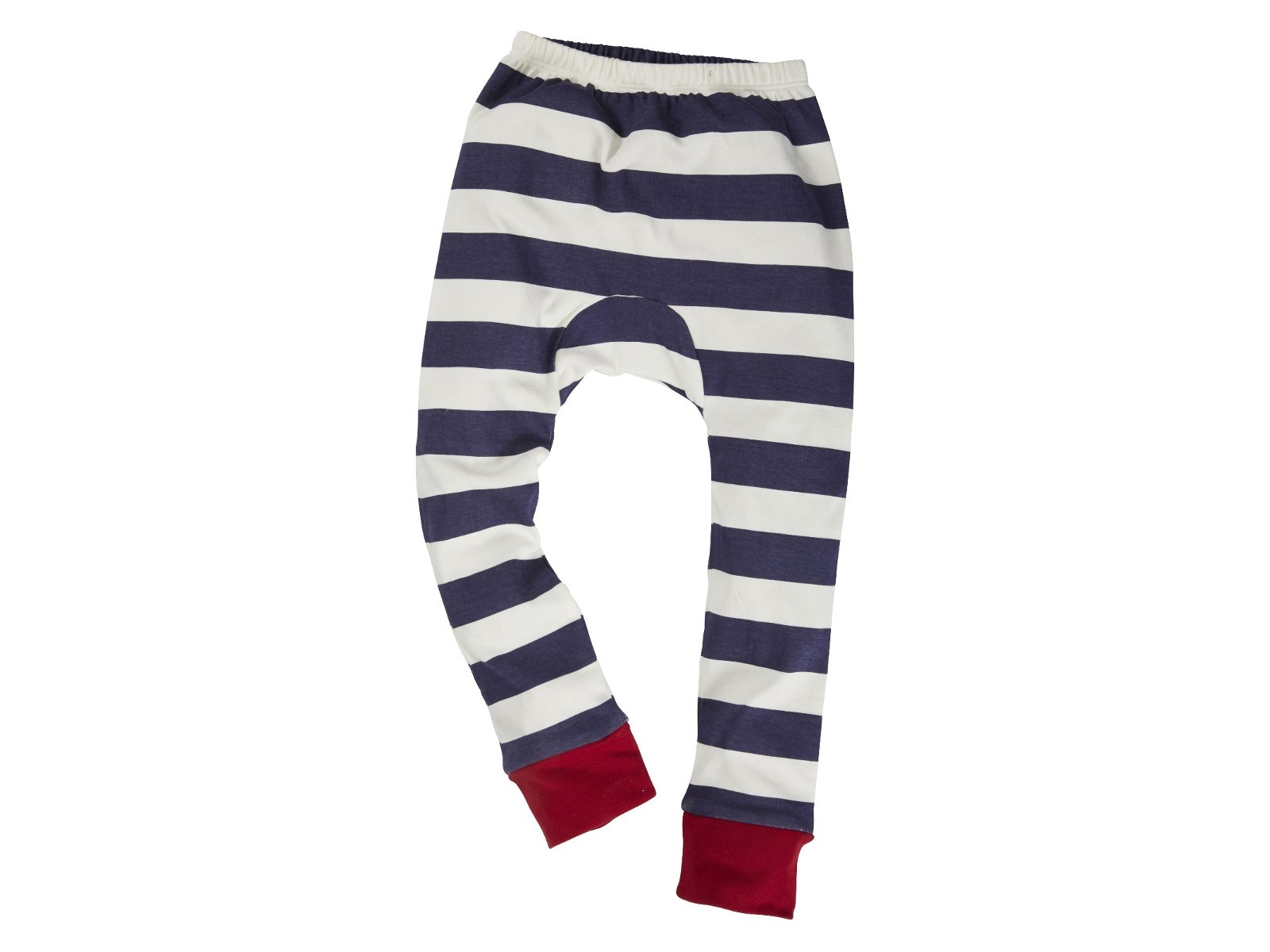 Kinder Unterhose lang Bio-Baumwolle Blockstreifen Blau Gr. 98/104