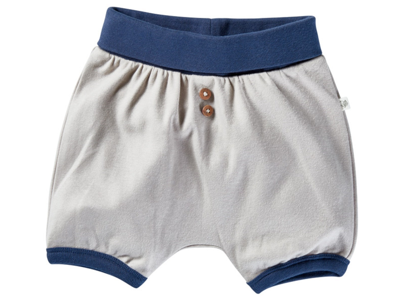 Pumphose Baby kurz Bio-Baumwolle beige-blau Gr.50/56