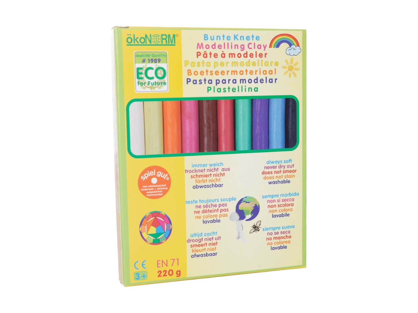 ökoNORM Bunte Knete 10 Farben;220 g