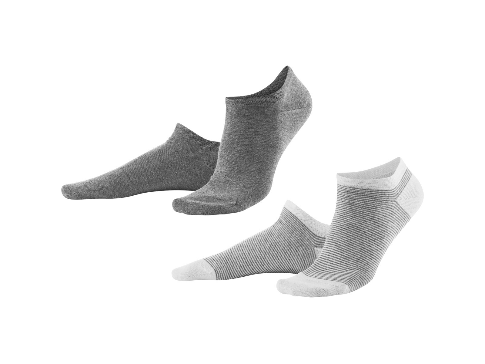 Living Crafts - ABBY | Sneaker-Socken, 2er-Pack - Nachhaltige Bio-Qualität Socken, Ausgezeichnete Passform, Schmales Feinripp-Bündchen, Tiefer Ausschnitt am Knöchel (39-42, Stone Grey Melange/White)