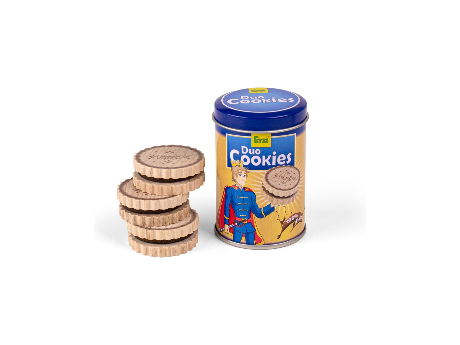 Duo Cookies in der Dose 3 Stück Holzkekse und Dose