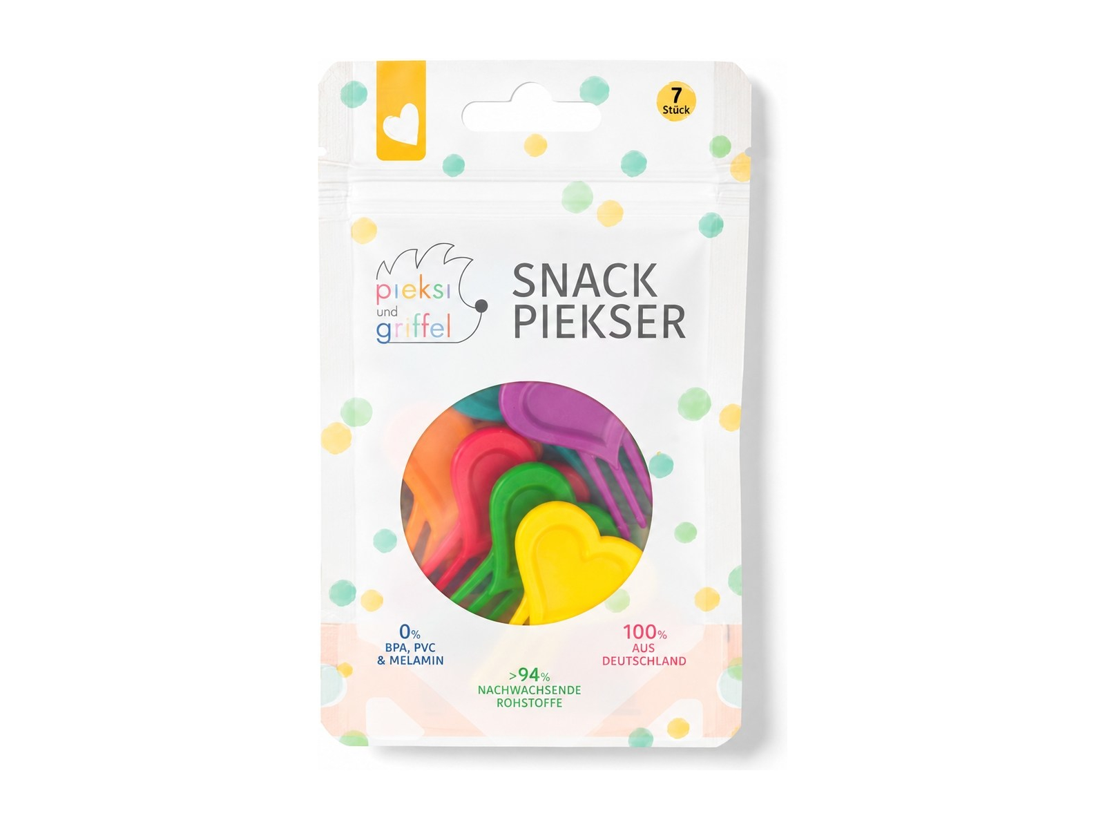 Snack Piekser 7er Set Rainbow Herzen