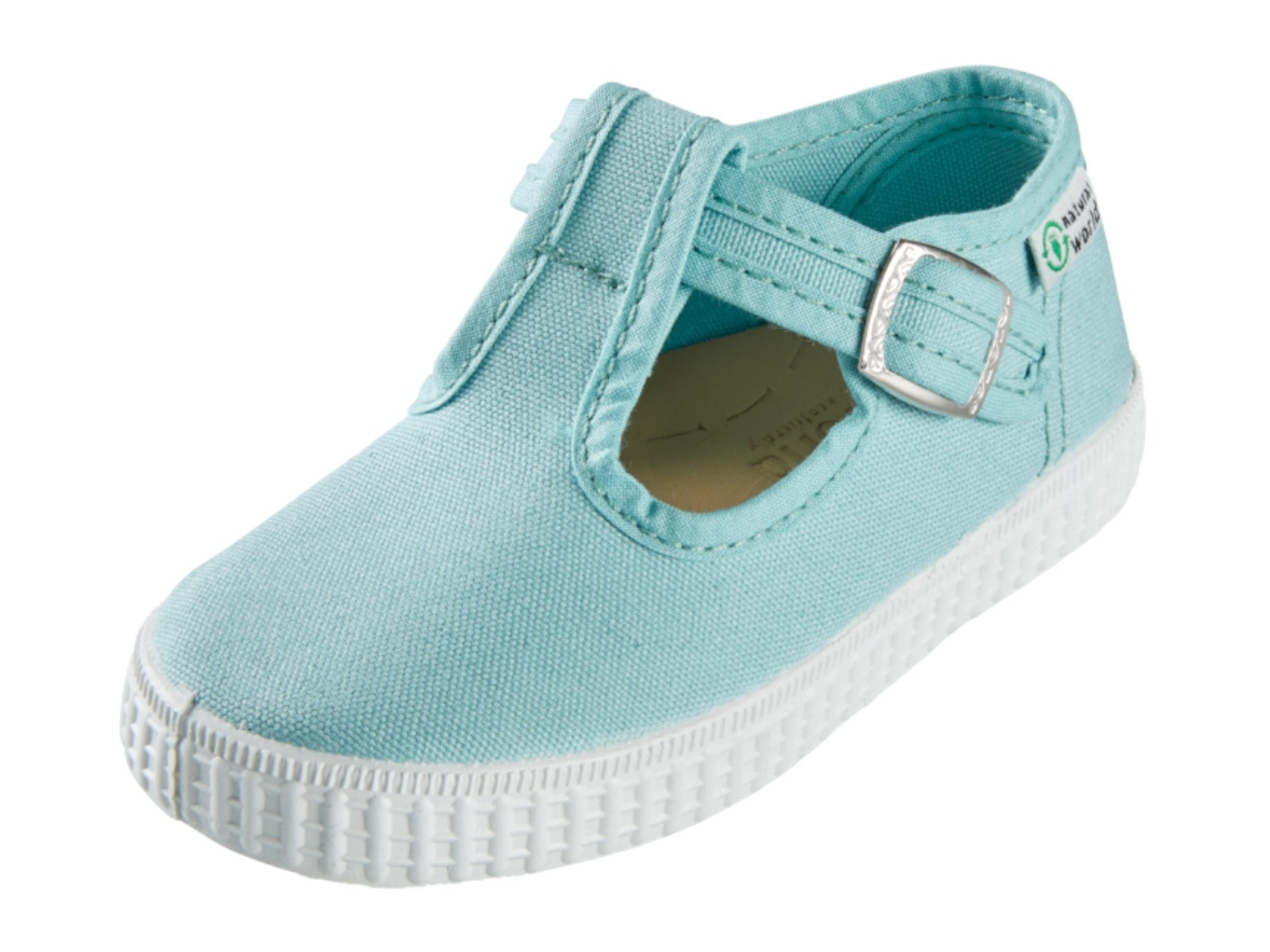 Natural World Kinder Schuhe Ballerinas mit Riemchen und Druckknopf opal Gr.24