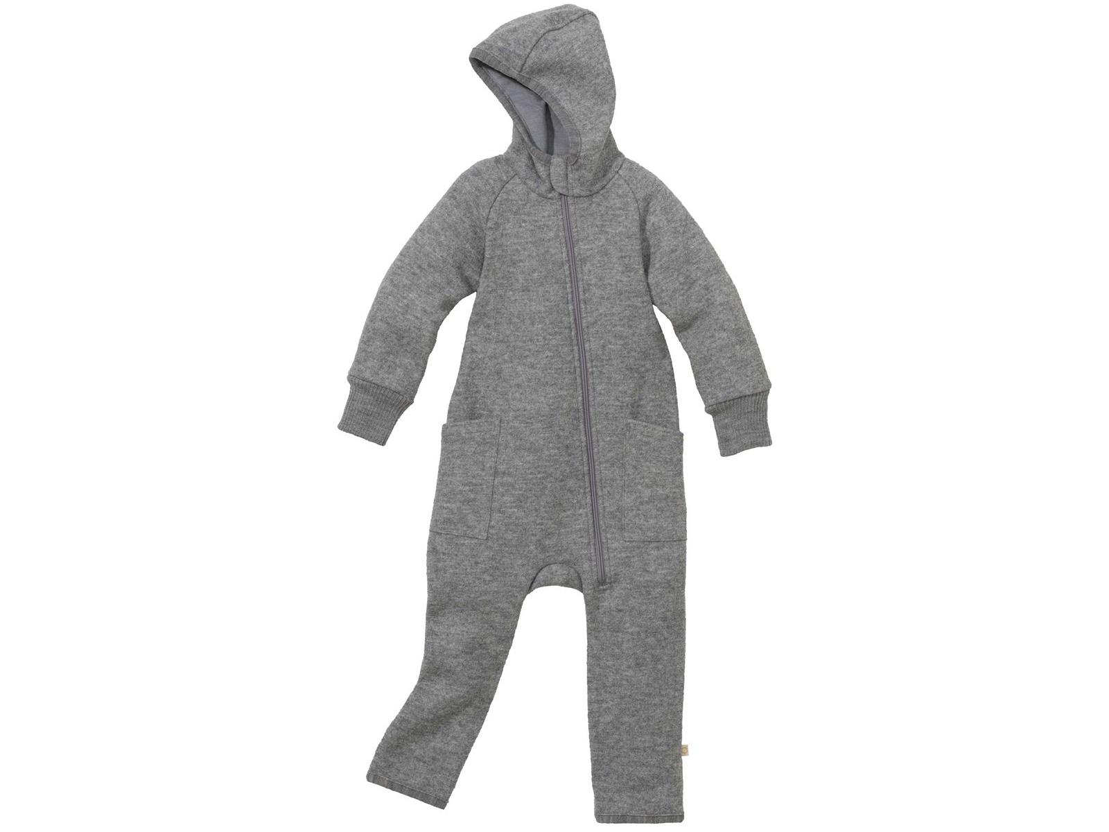 Disana Baby Walk-Overall mit Zipper Bio-Merinowolle hellgrau Gr.86/92