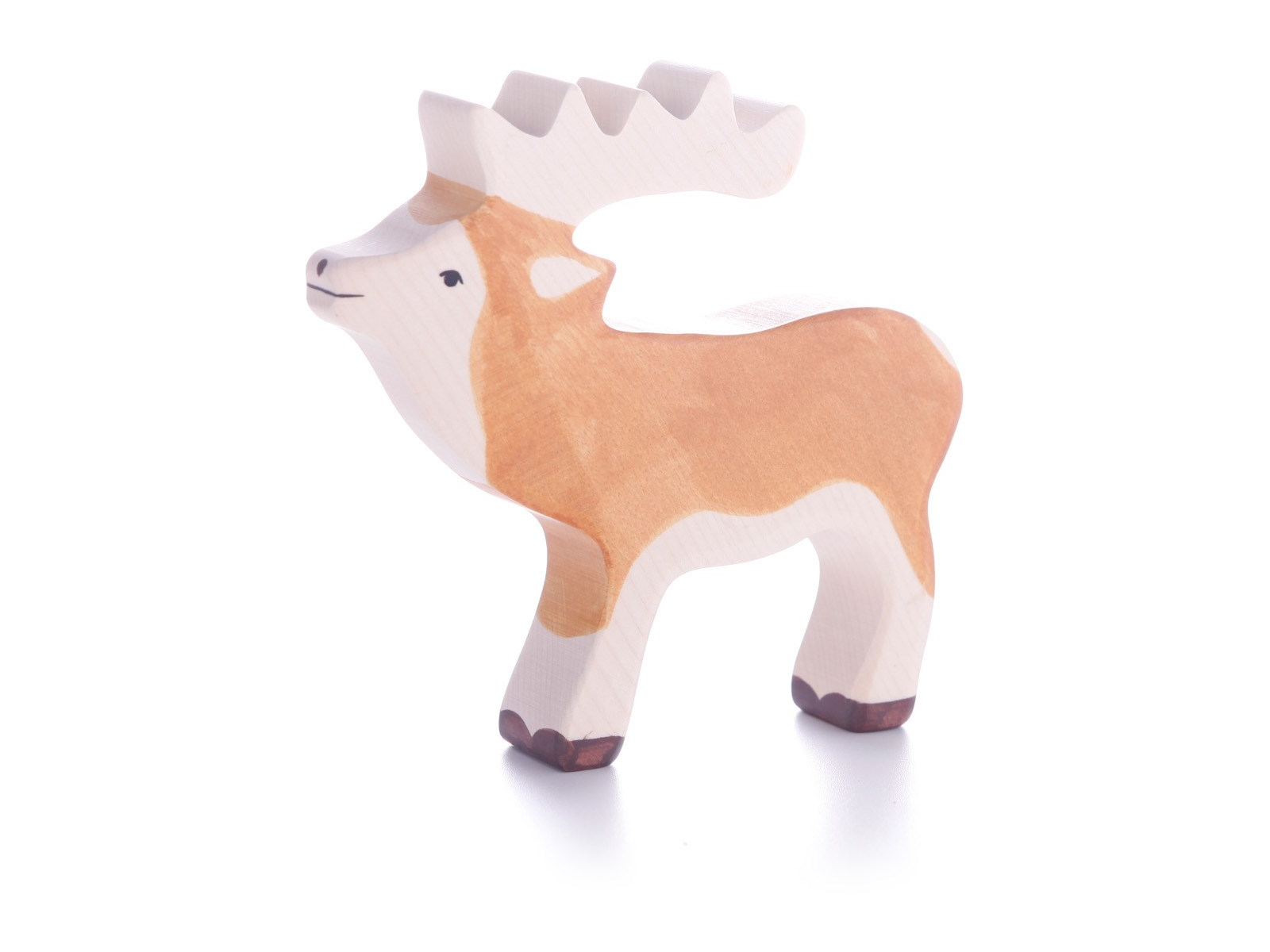 Holztiger Holzfigur "Hirsch" Wald und Wiese Maße 15 x 2,8 x 15 cm