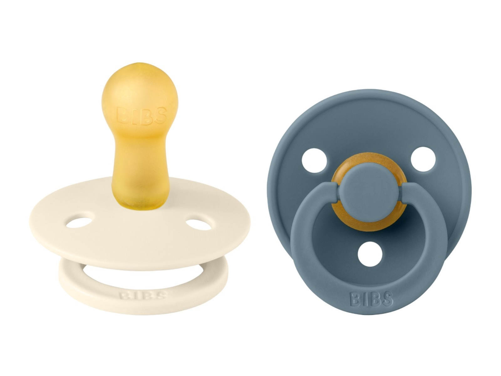 BIBS Schnuller Naturlatex "Colour" 2er Pack kirschförmig ivory-petrol 6-18 Monate
