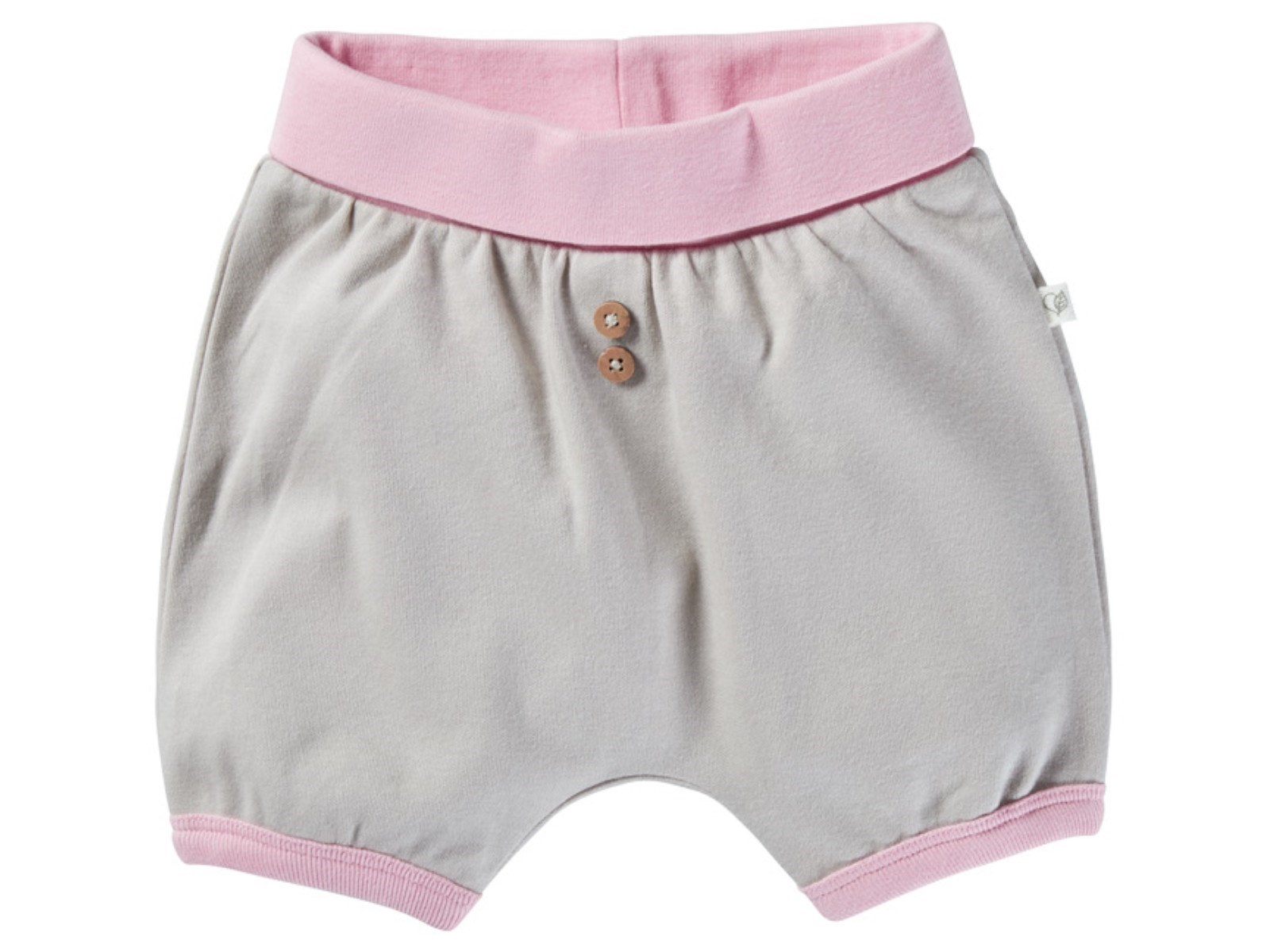 Pumphose Baby kurz Bio-Baumwolle beige-rosa Gr.50/56