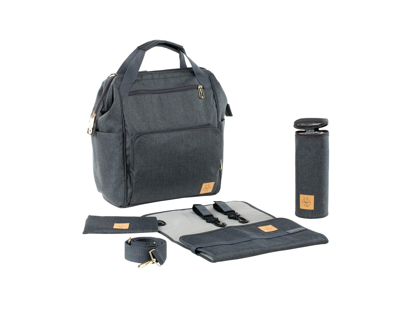 Wickelrucksack Goldie Glam anthracite inkl Zubehör & Wickelunterlage bunt